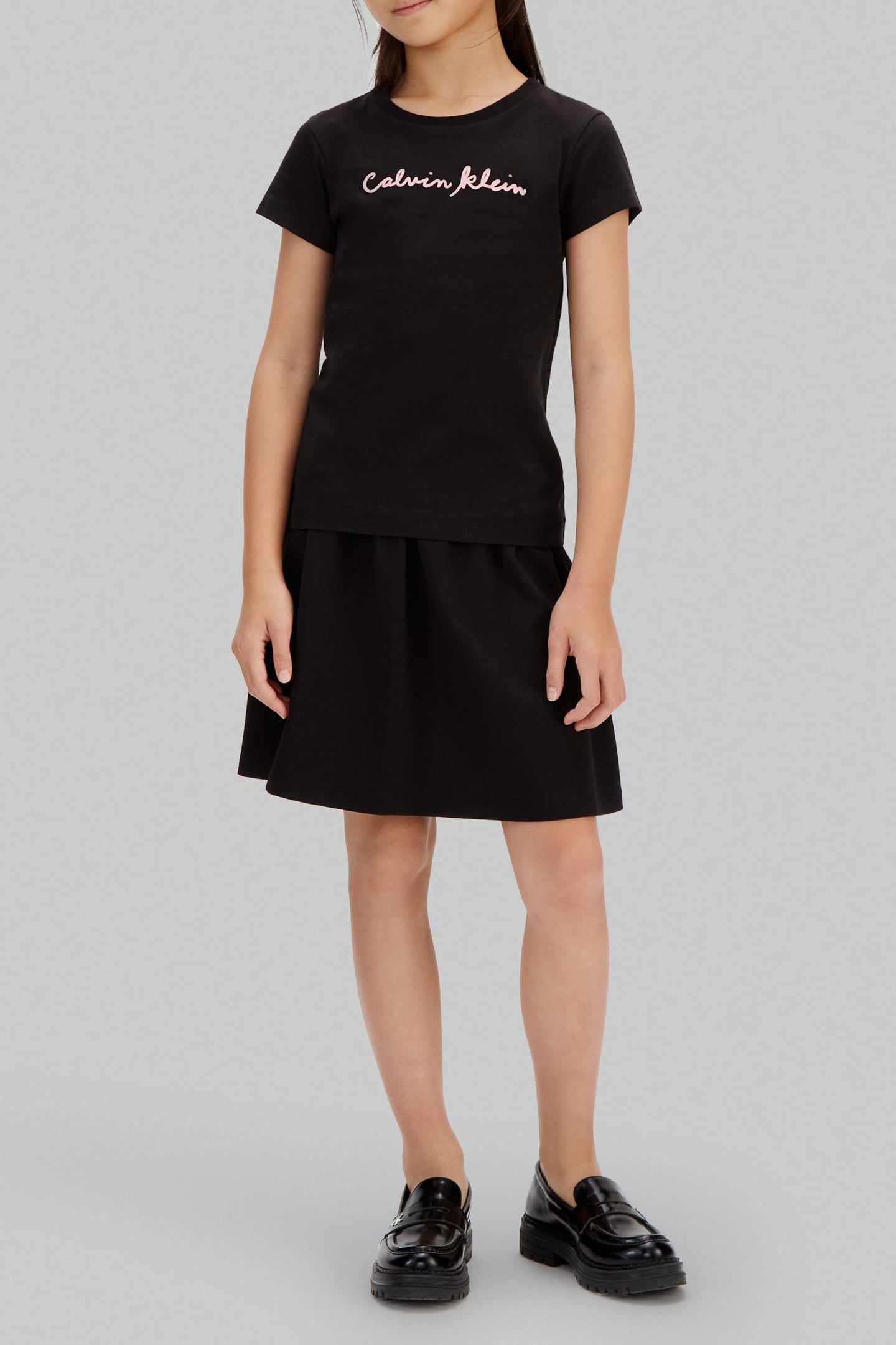 GIRLS SCRIPT LOGO SLIM SS T-SHIRT BLACK 2