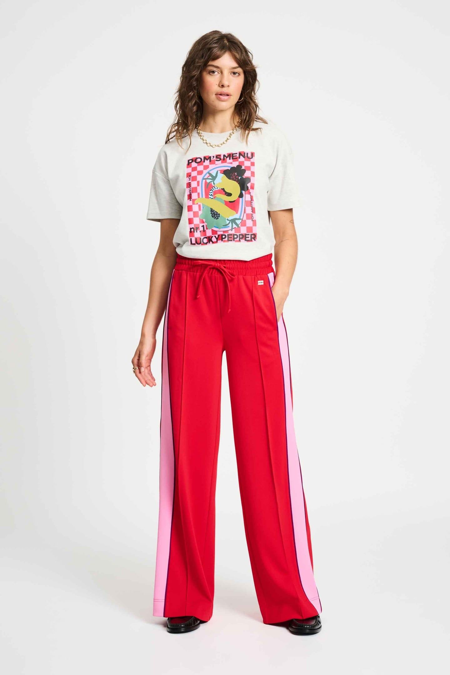 PANTS - COLOURBLOCK CHILI RED 1