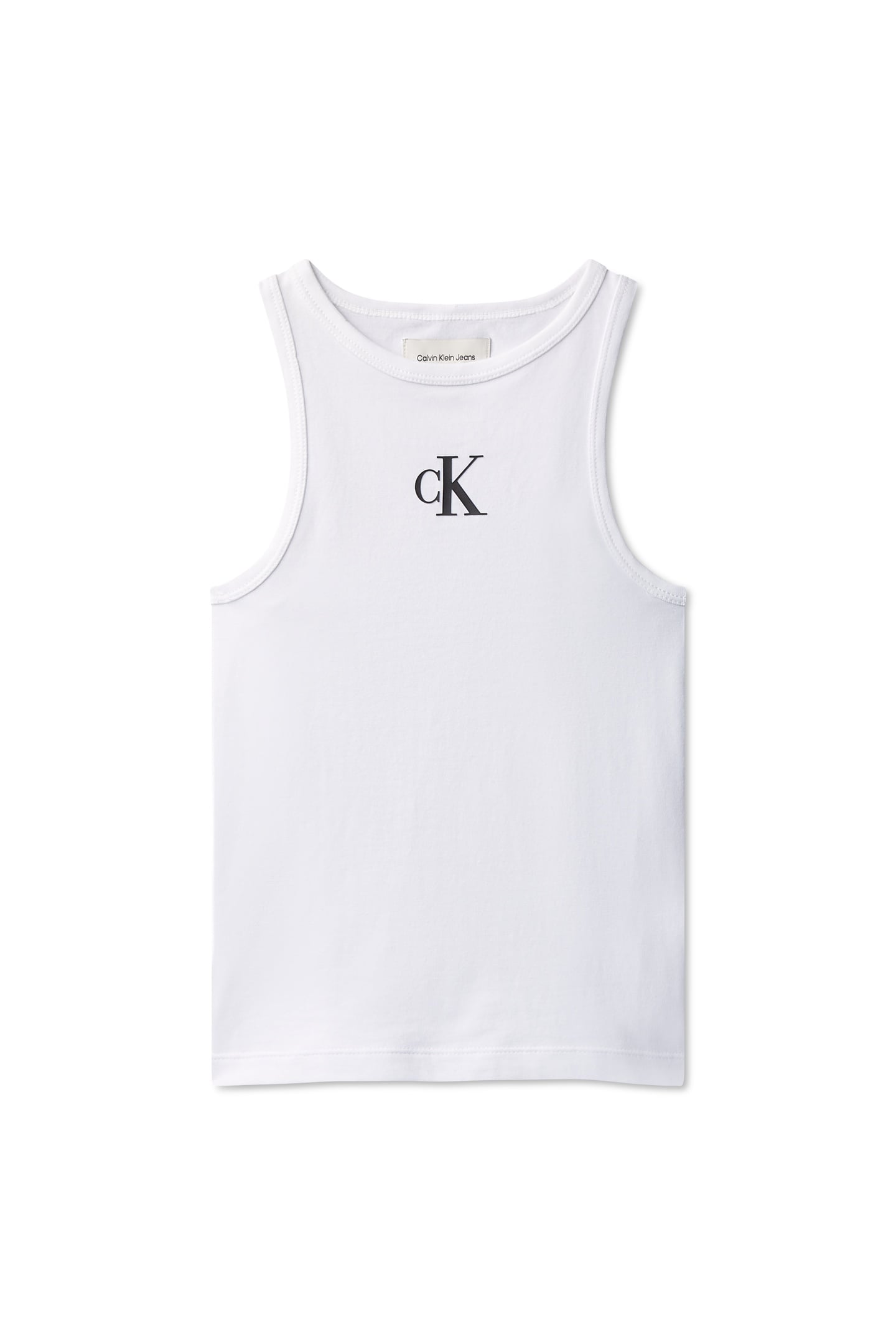 GIRLS CK LOGO TANK TOP WHITE 4