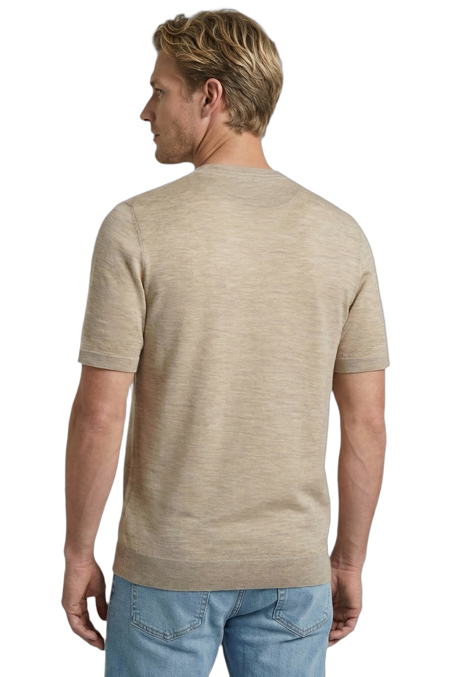 EXTRA FINE MERINO T-SHIRT SAND 2