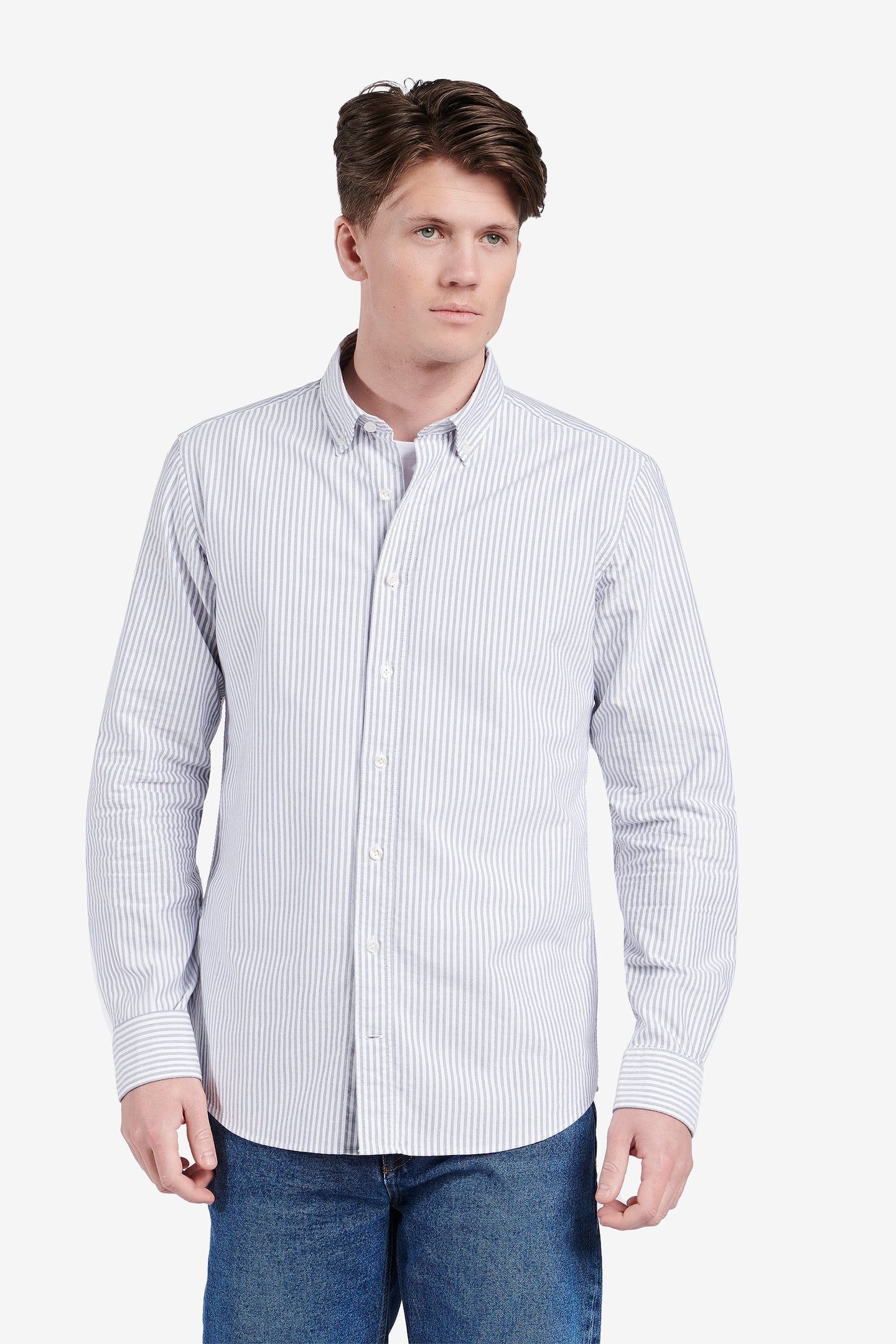 FELIX STRIPED OXFORD COTTON NAVY 1