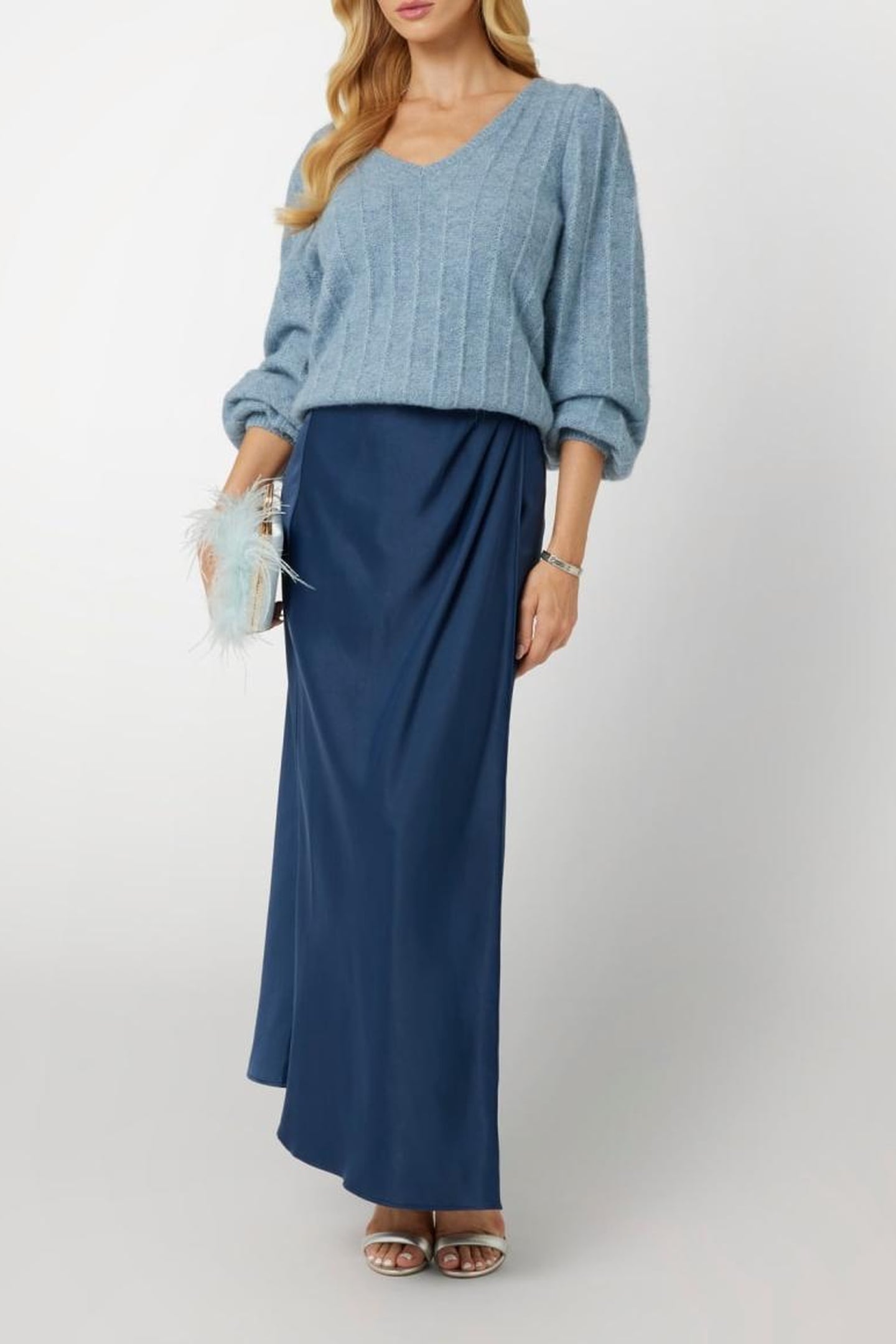 GUESS ECO LS VN MADELINE TEXTU BLUE RIBBON 1