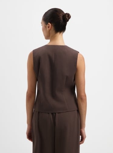 NOUS SOMMES LABELS – GINNY TIE GILET BROWN 3