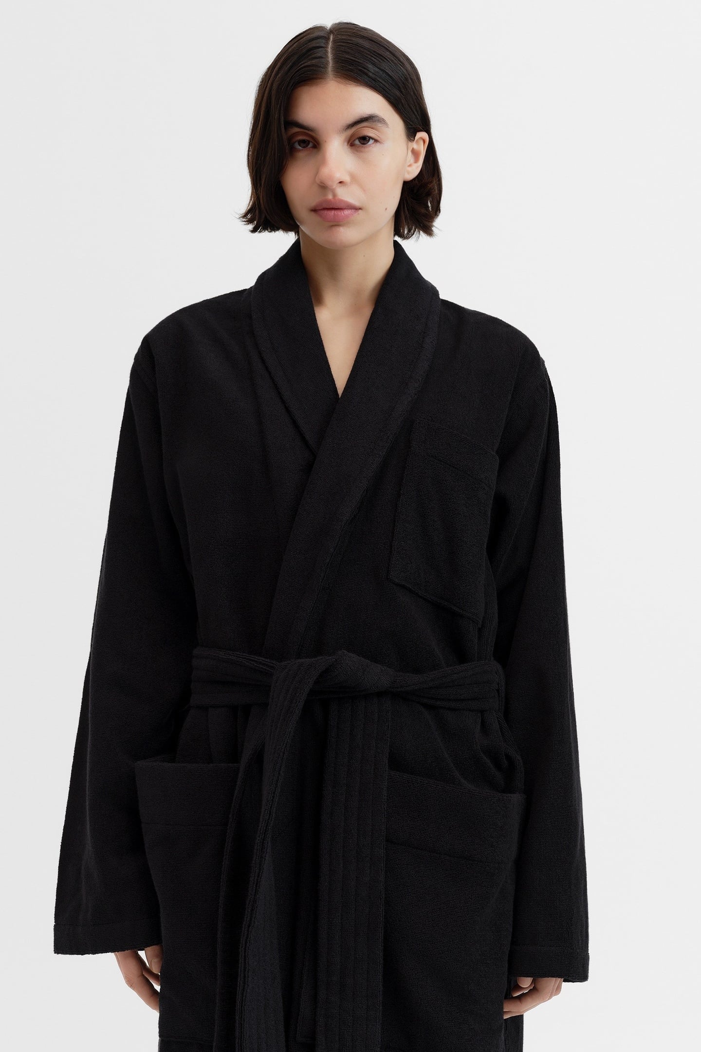 UNISEX CLASSIC BATHROBE BLACK 4