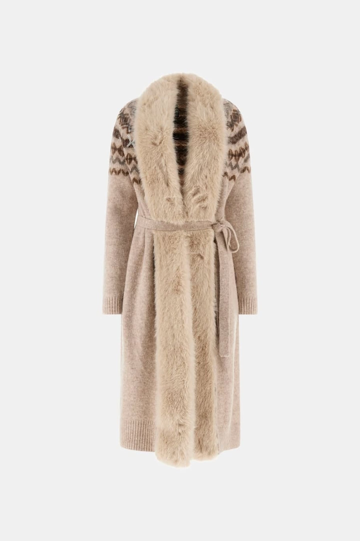 AKILAH LONG CARDI WI VELVET TAUPE HEATHER 7