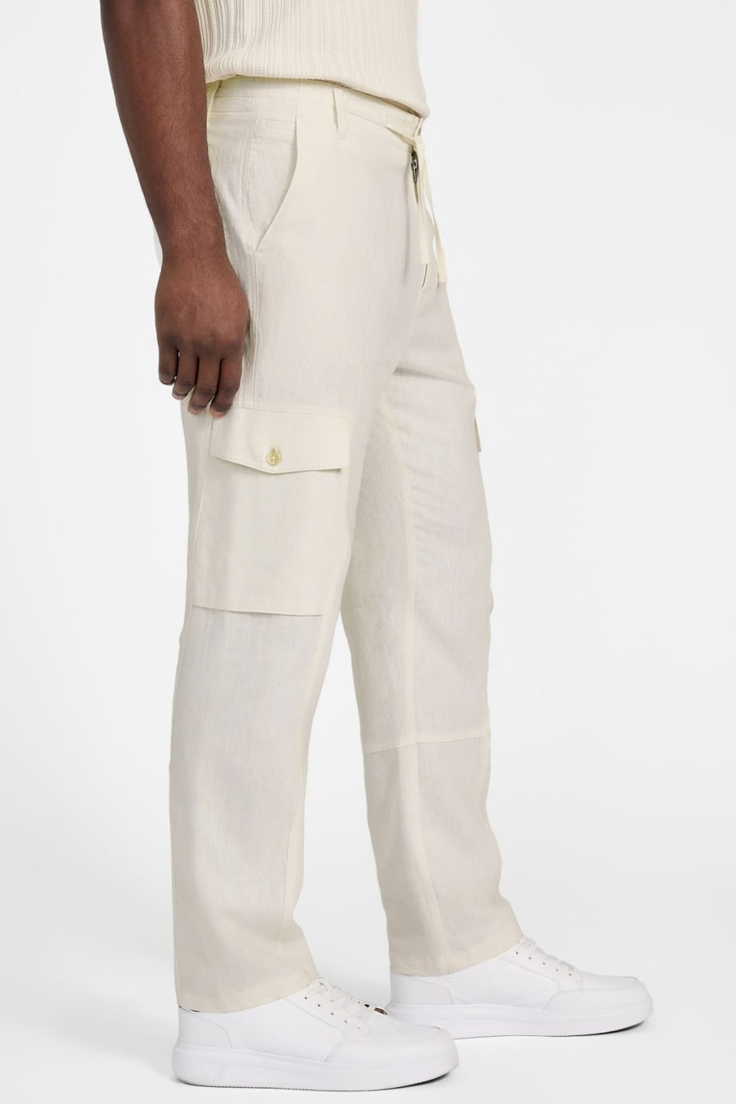 GUESS ECO FLETCHER LINEN CARGO PEARL WHITE MULTI 3