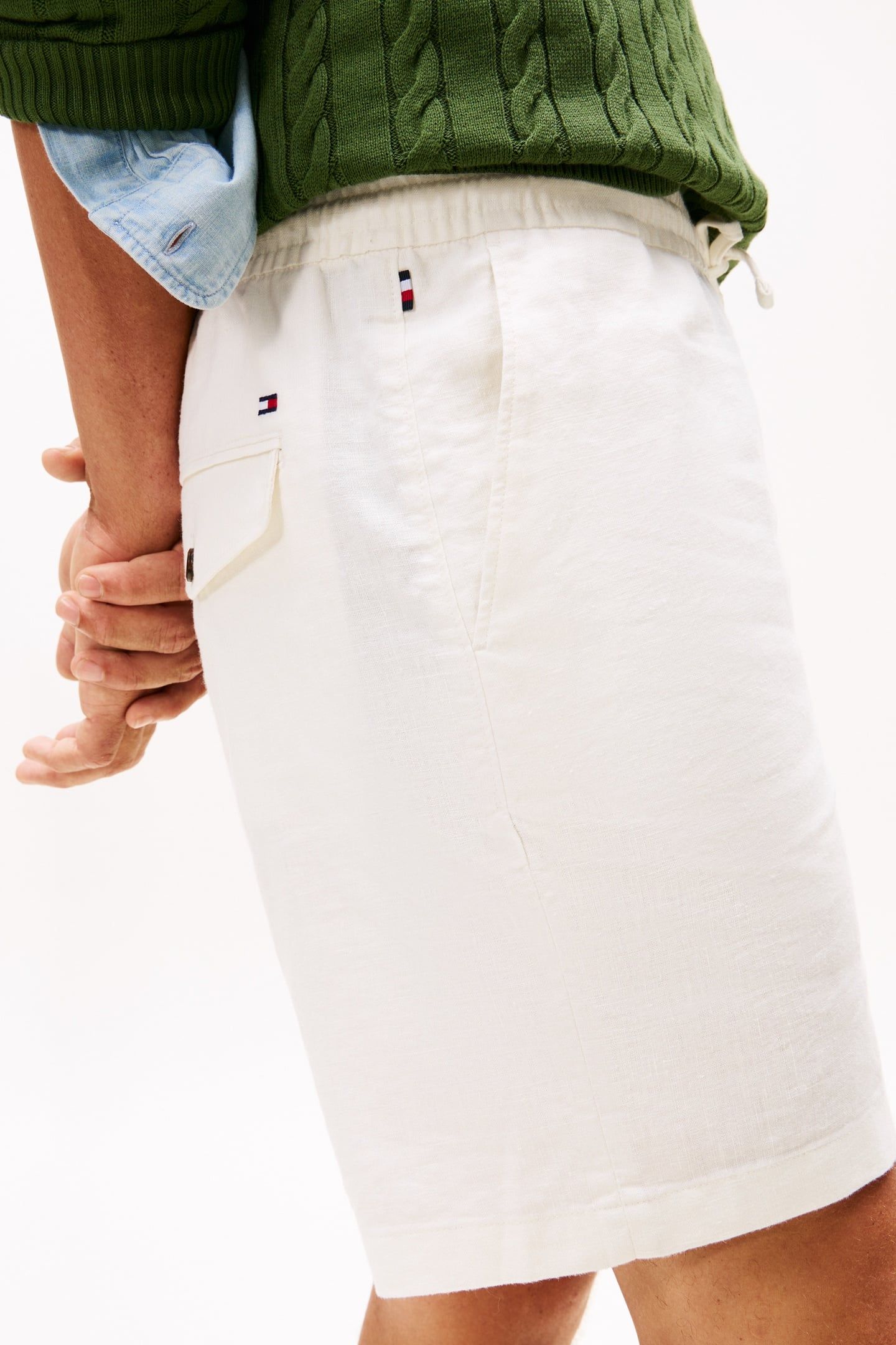 MERCER 7'' PULL ON SHORTS IVORY SILK 5