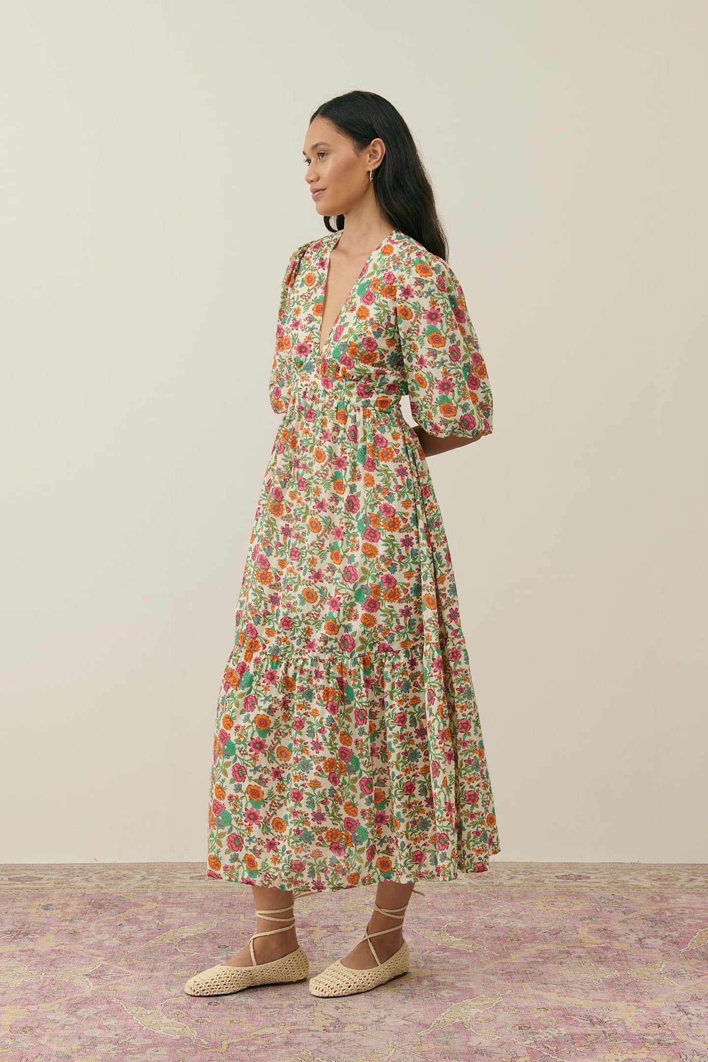 DRESS AURELIA ORANGE SUMMER MEADOW 1
