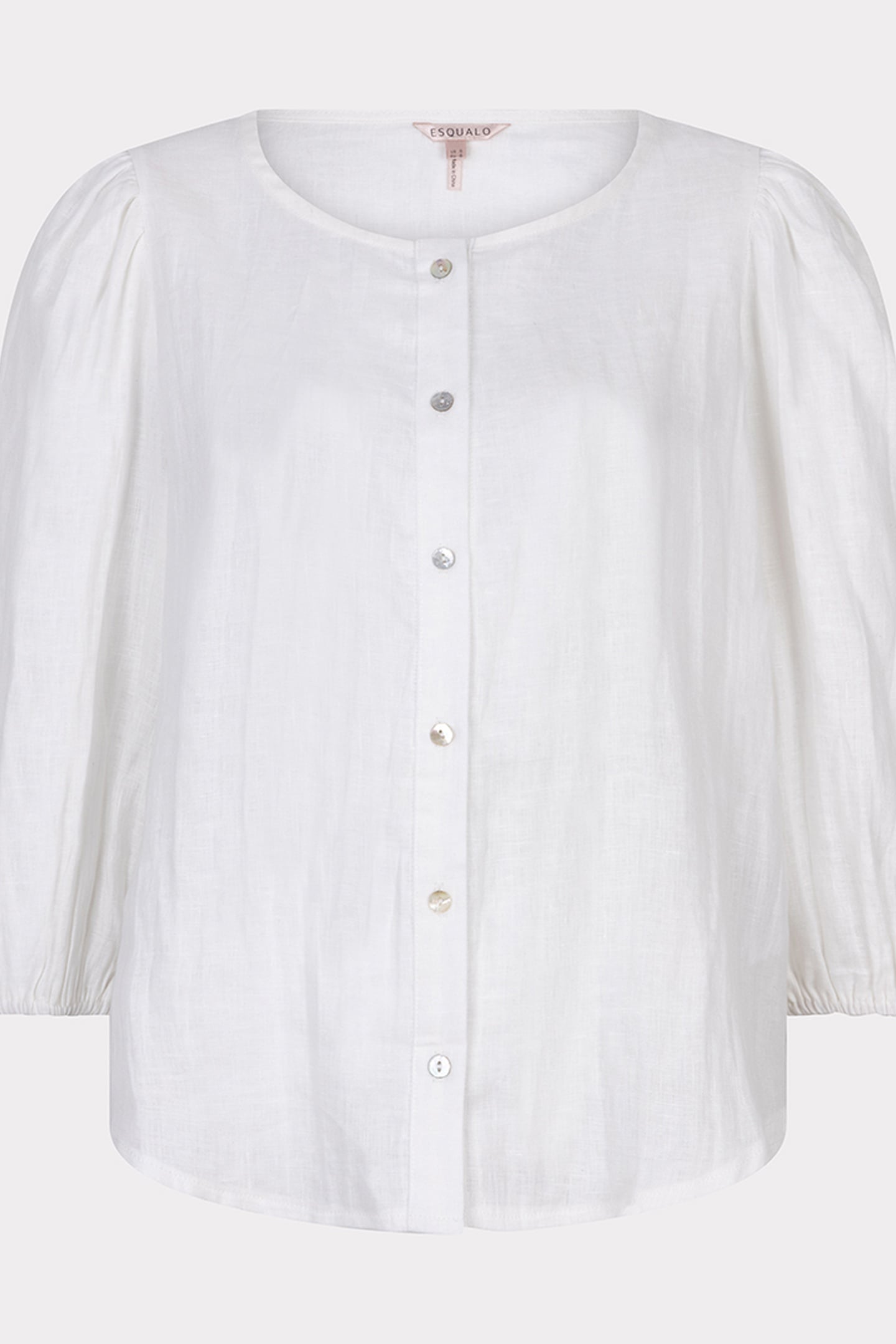 BLOUSE R-NECK LINEN OFF WHITE 5