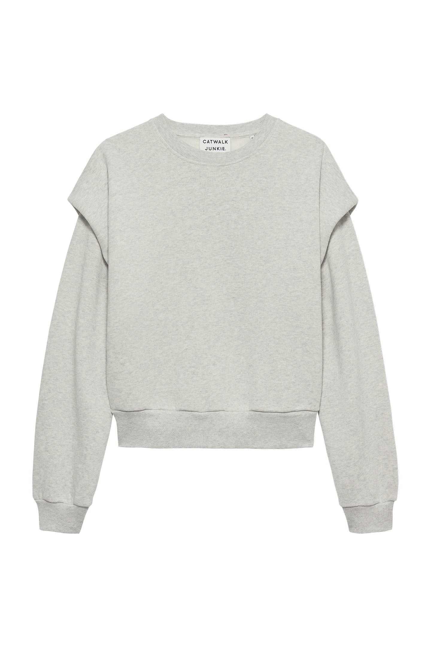 FOLDED SHOULDER SWEATER LIGHT GREY MELANGE 4