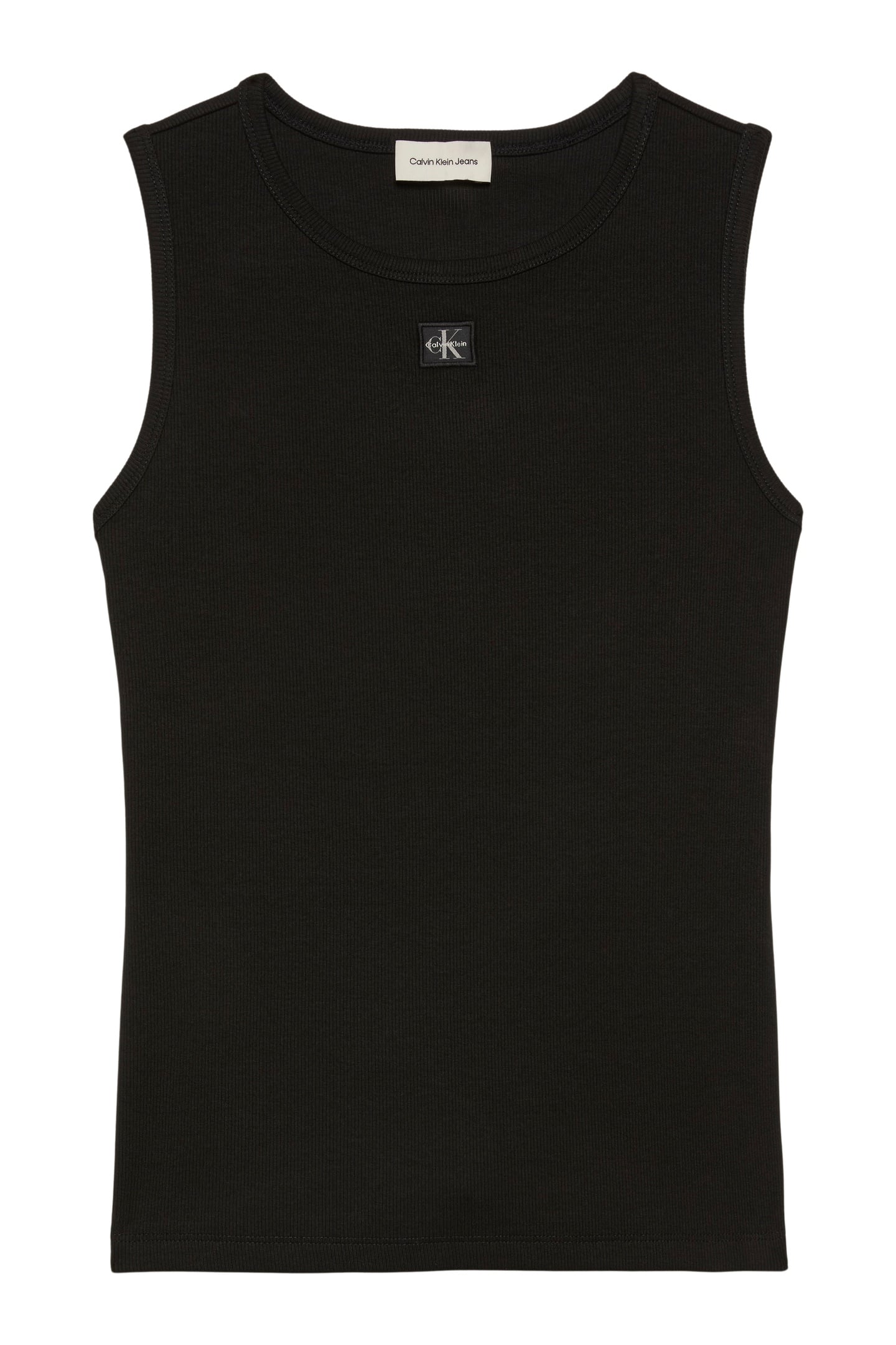 SL WOVEN LABEL 2X2 TANK TOP BLACK 4