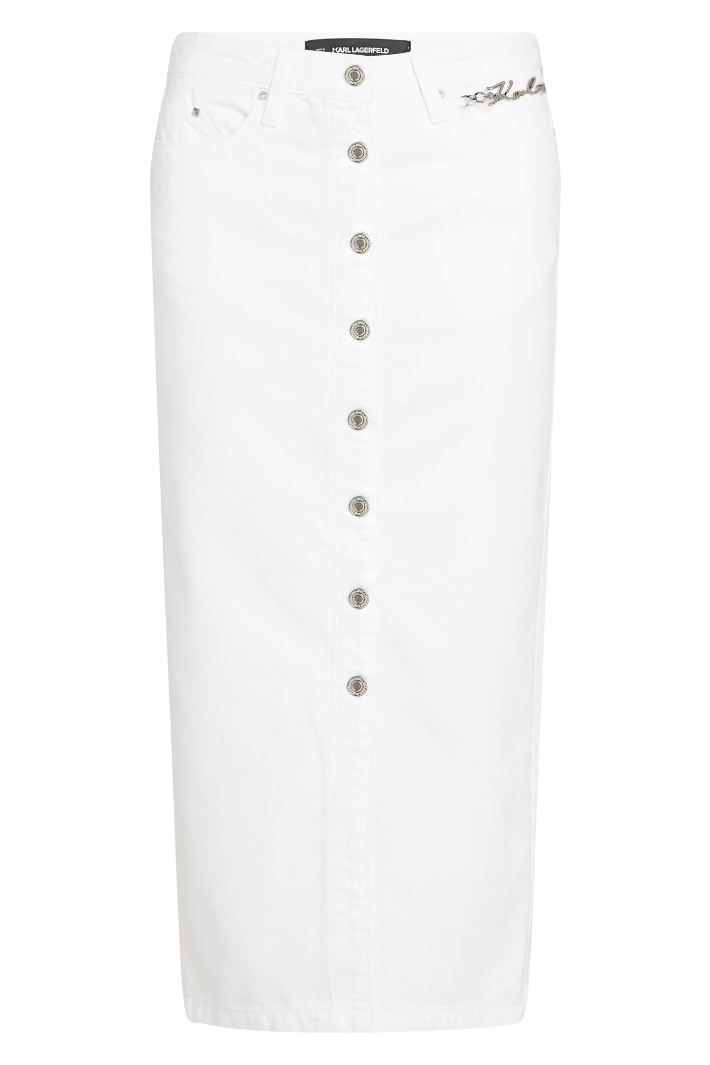 BUTTON WHITE DENIM SKIRT WHITE DENIM 3