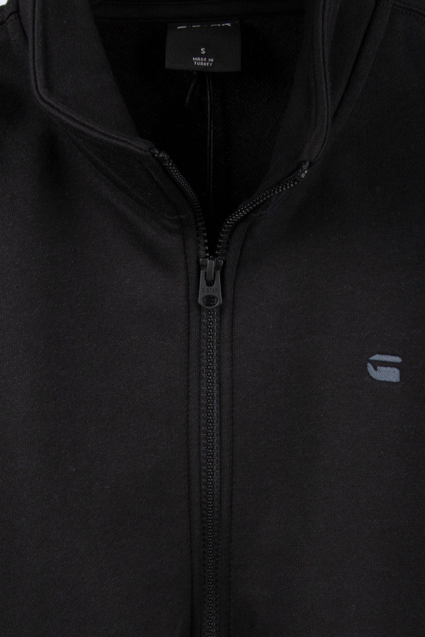 ZIP STAND UP COLLAR SWEAT L\S DK BLACK 6