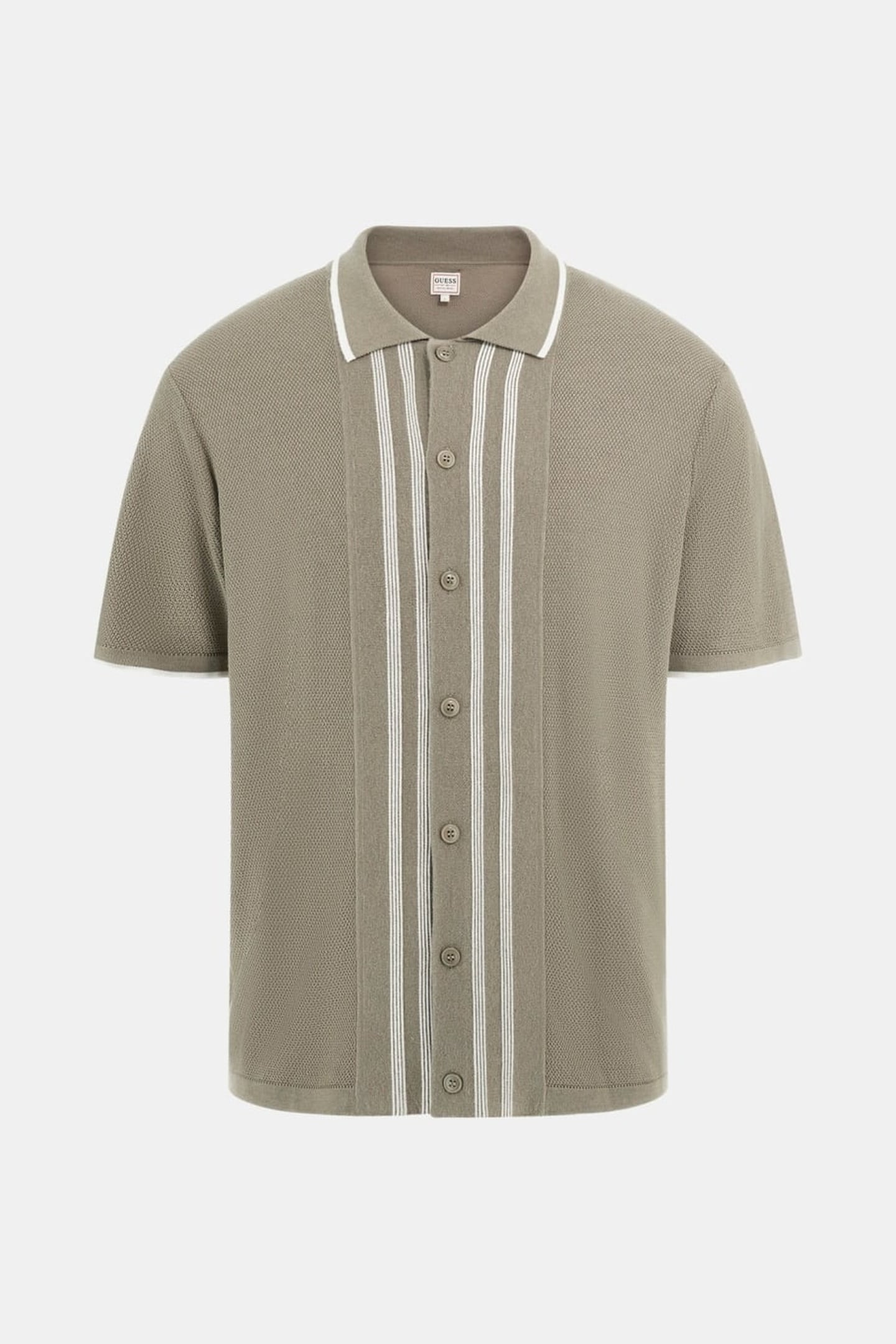 GUESS ECO SS TYLER STRIPE SWTR SAGE PLANT MULTI 4