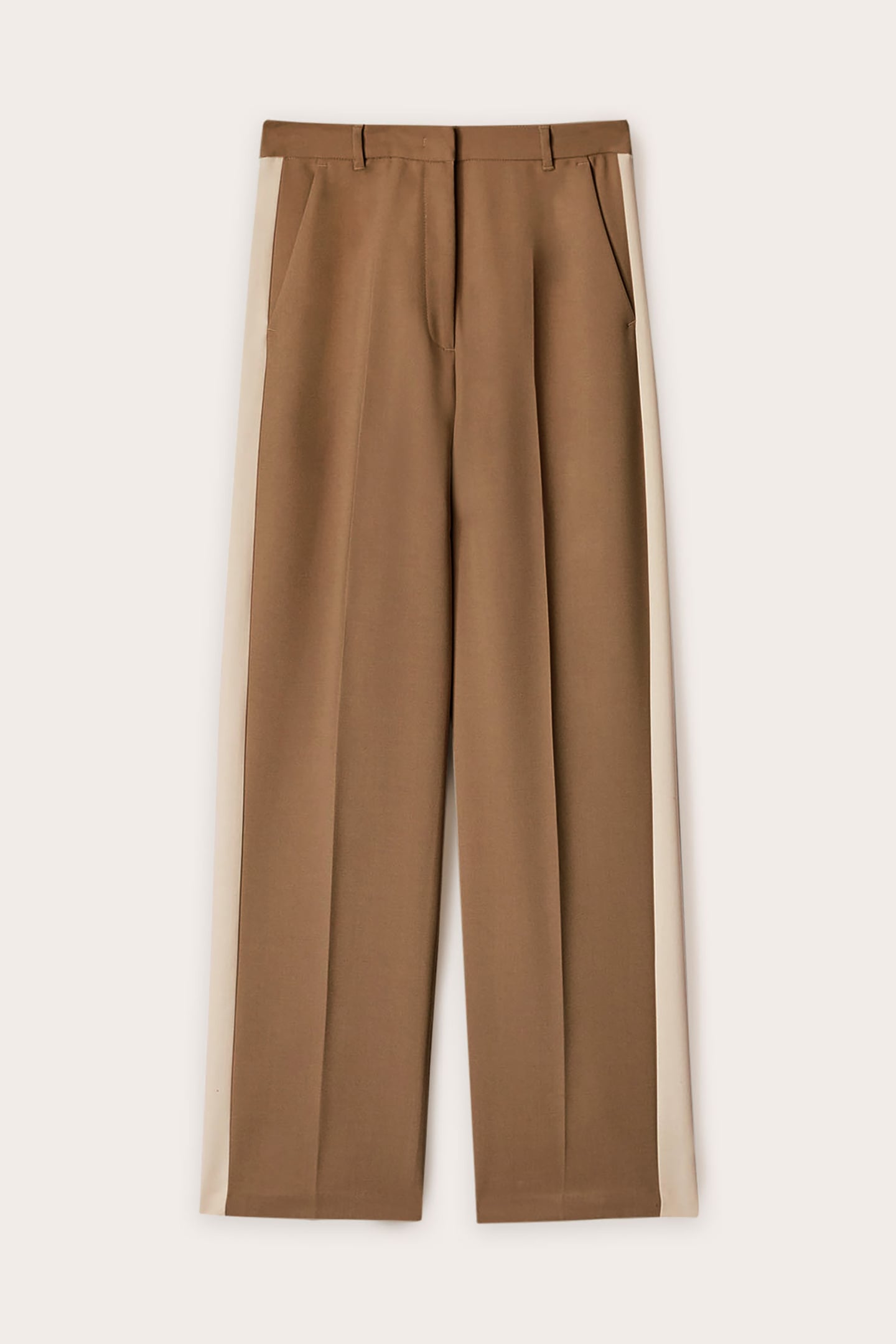 PALAZZO TROUSERS WITH SIDE BAND BROWN 4