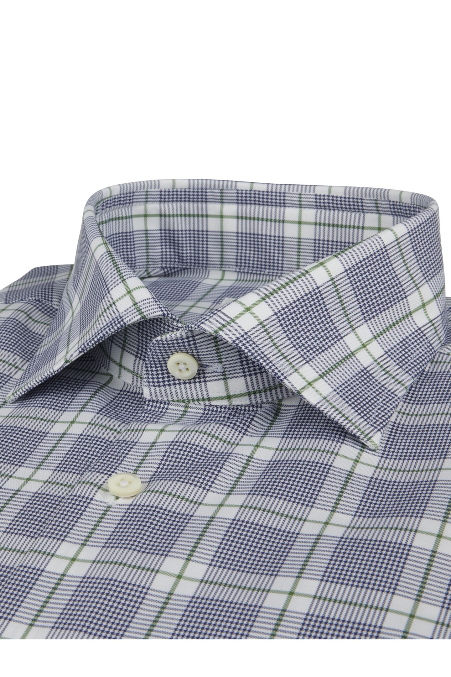 FITTED BODY/75, RM CUFF DARK BLUE CHECK 3