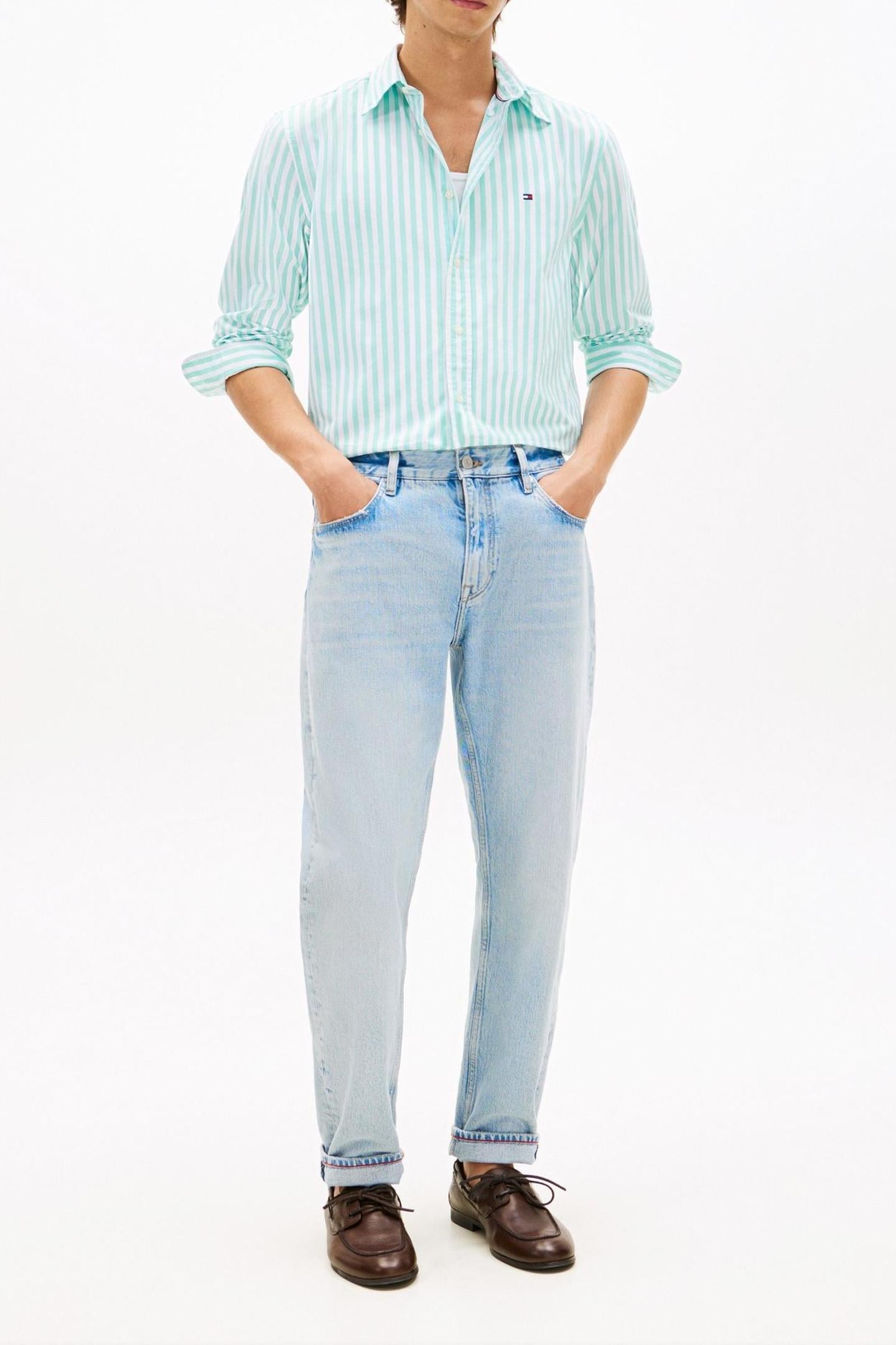 FLEX POPLIN CLASSIC SHIRT ARCTIC AQUA/STRIPE 2