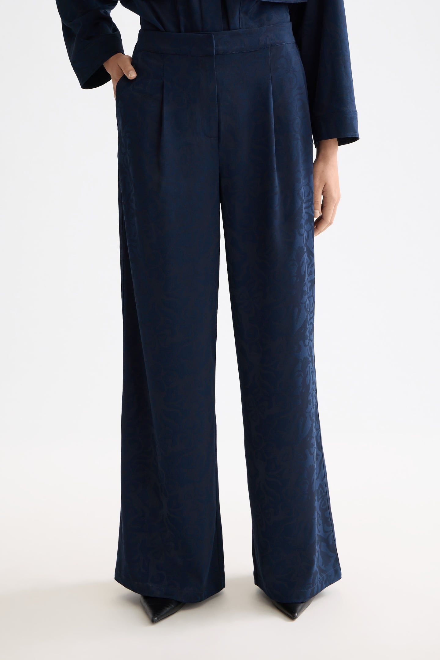 ELENI - HIGH RISE WIDE LEG PYJAMA PANTS SKY CAPTAIN 1