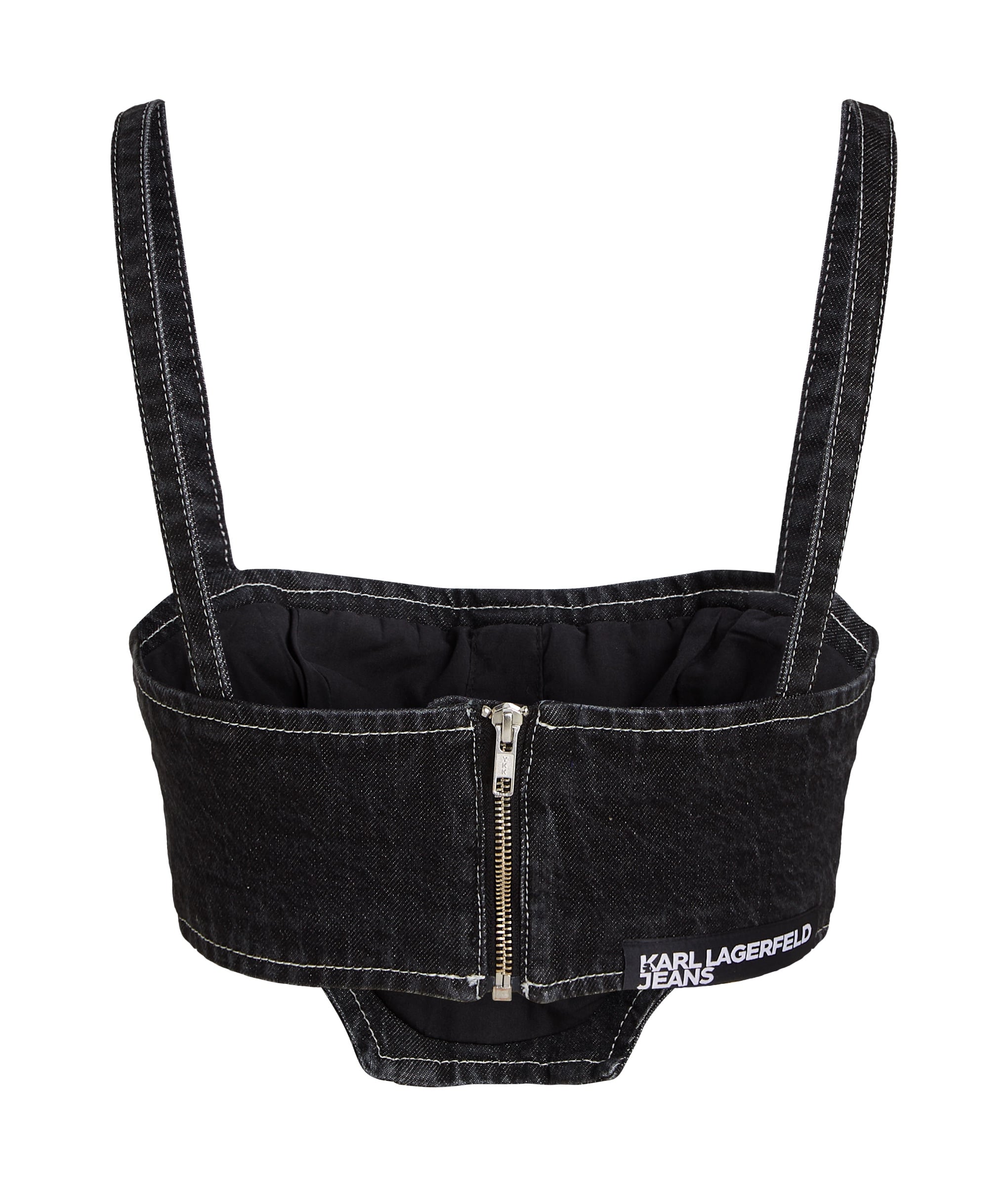 KLJ DENIM BUSTIER WASHED BLACK CONTRAST 6
