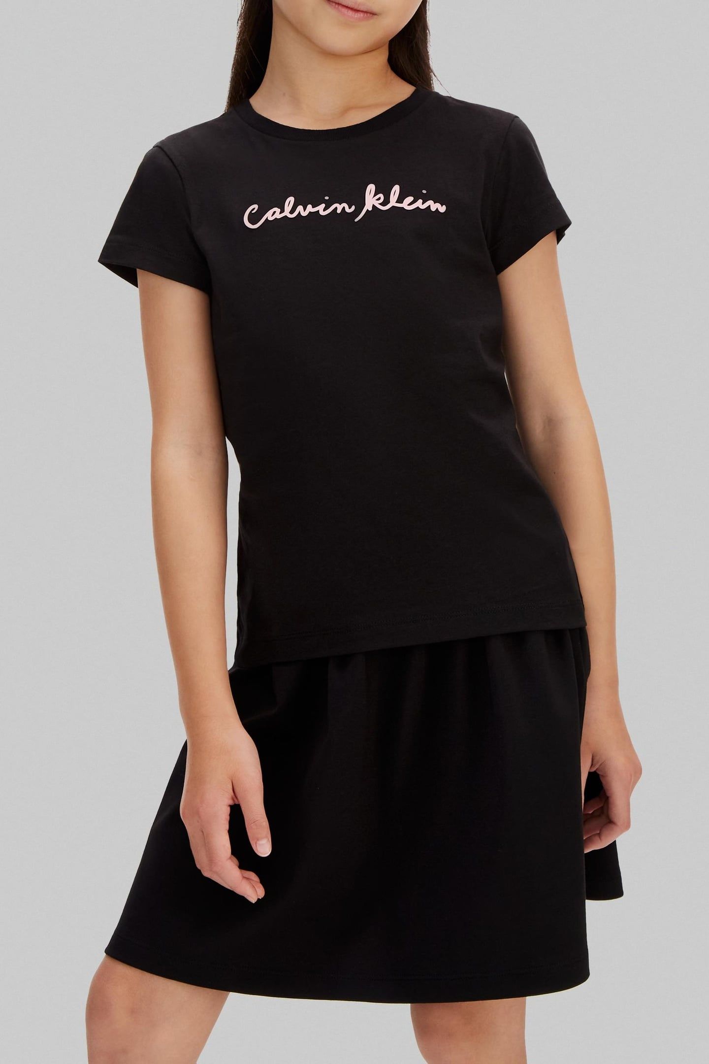 GIRLS SCRIPT LOGO SLIM SS T-SHIRT BLACK 3