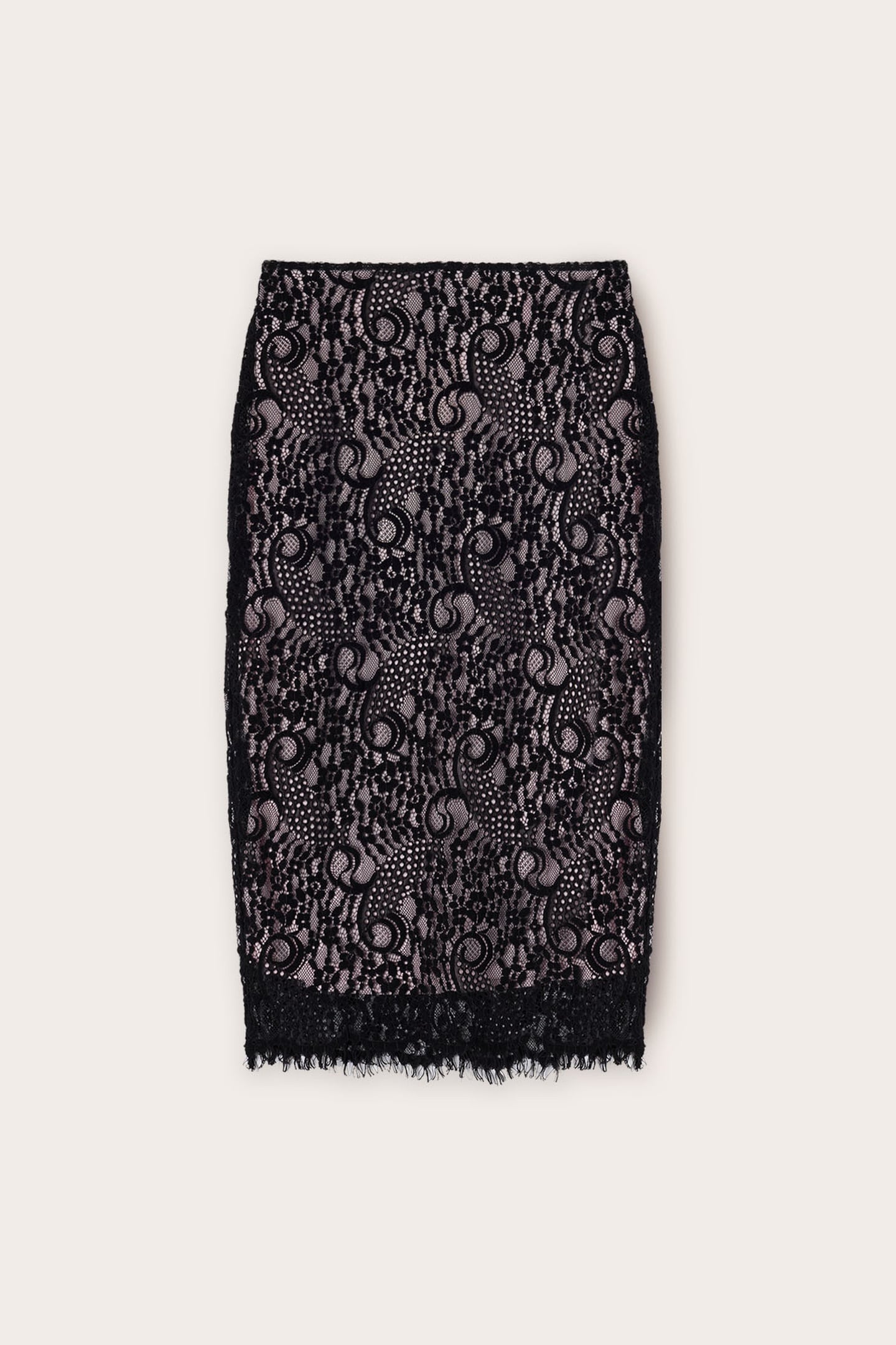 MIDI MACRAME LACE SKIRT BLACK 4
