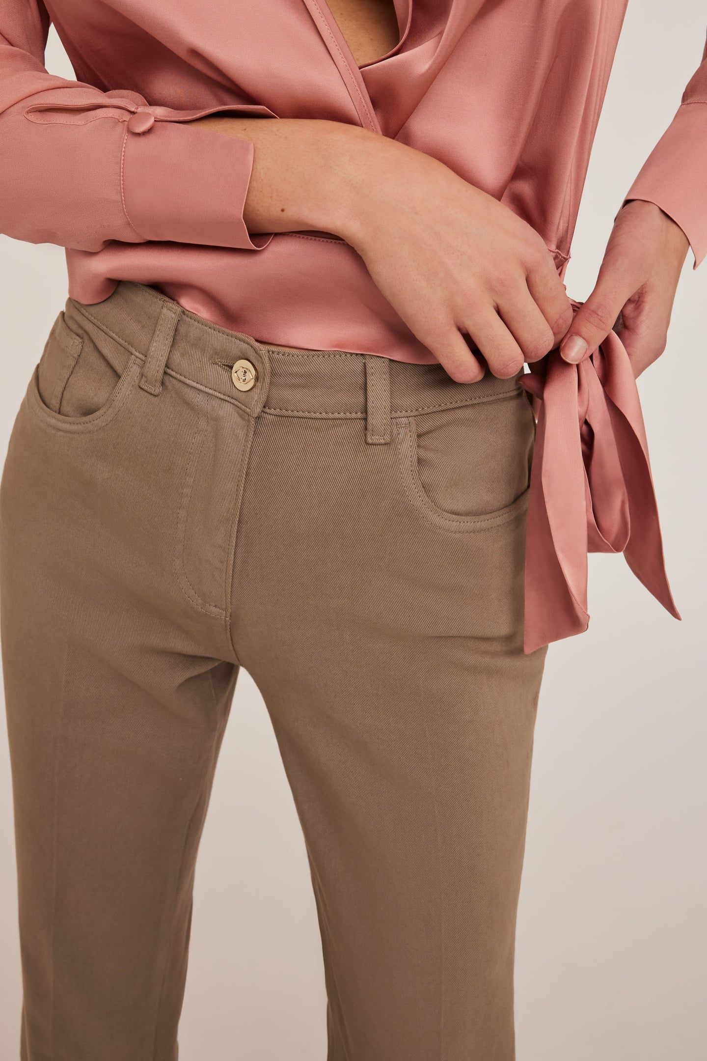 DRILL BOOTLEG TROUSERS BEIGE 5