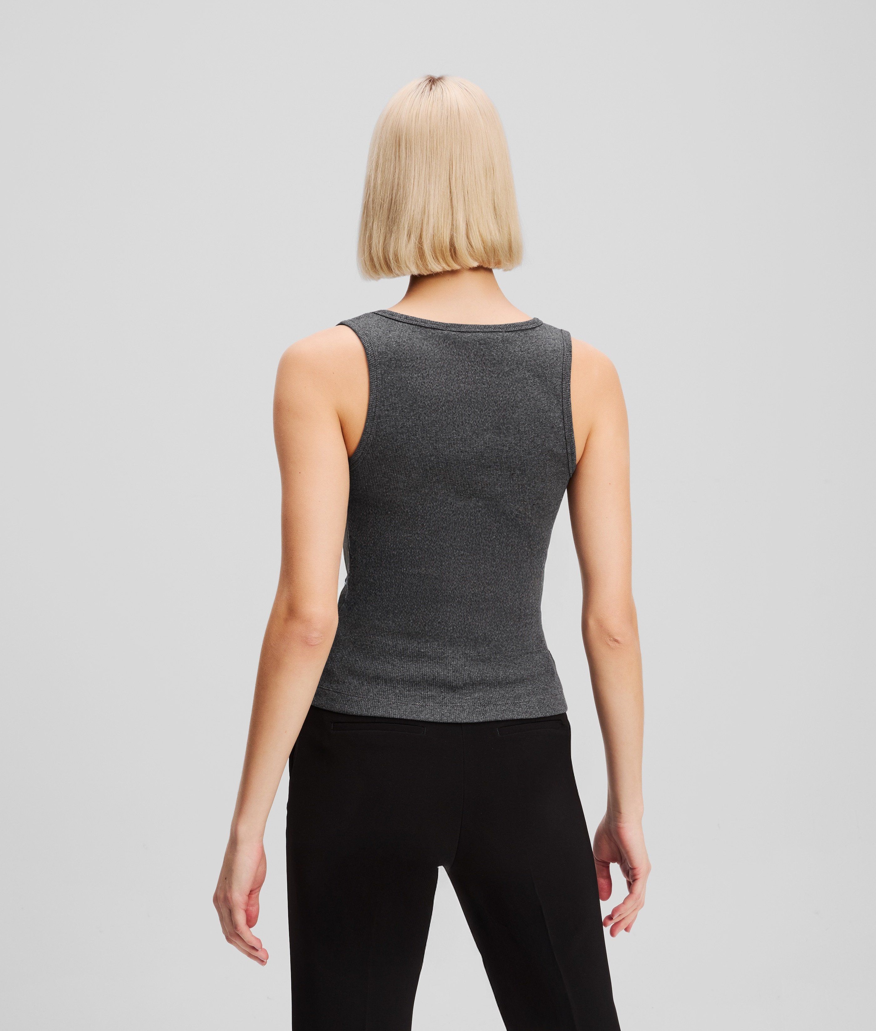 RIBBED V-NECK TANK MELANGE GREY MELANGE 3