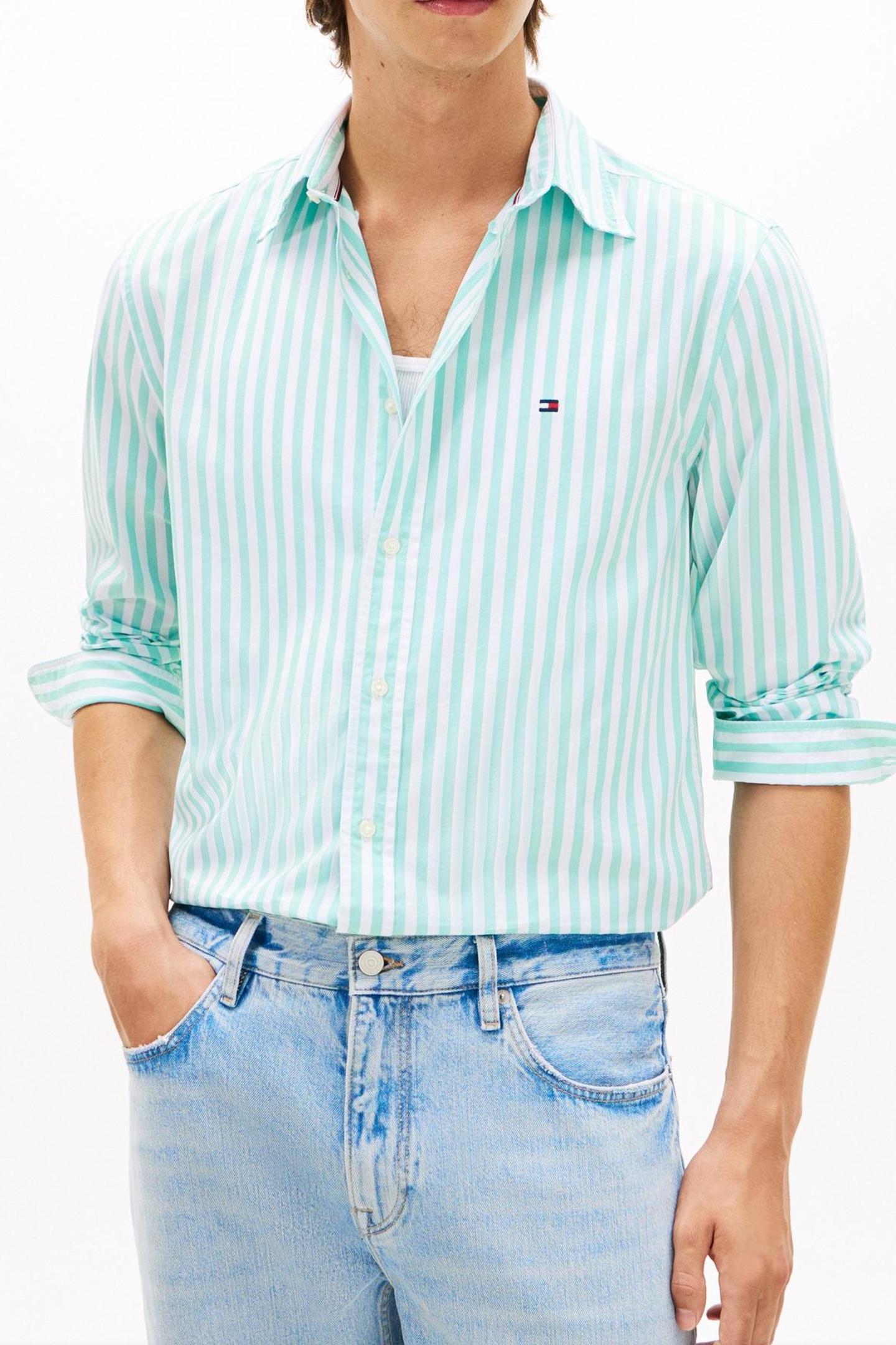 FLEX POPLIN CLASSIC SHIRT ARCTIC AQUA/STRIPE 1