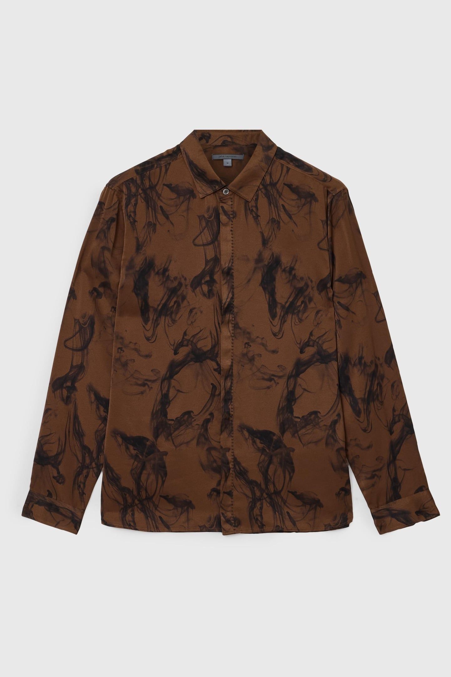 CONCEALED BUTTON PLACKET SHIRTS WITH DEC LT CHOCOLATE 2