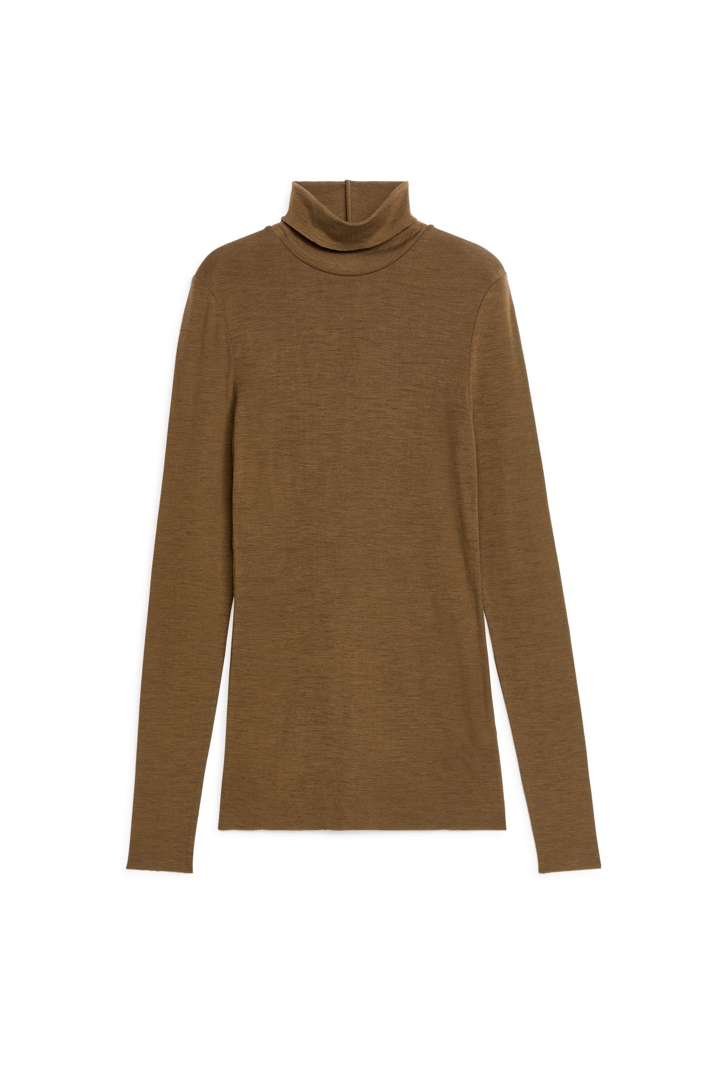 MALENA WOOL RIB TURTLENECK BROWN 3