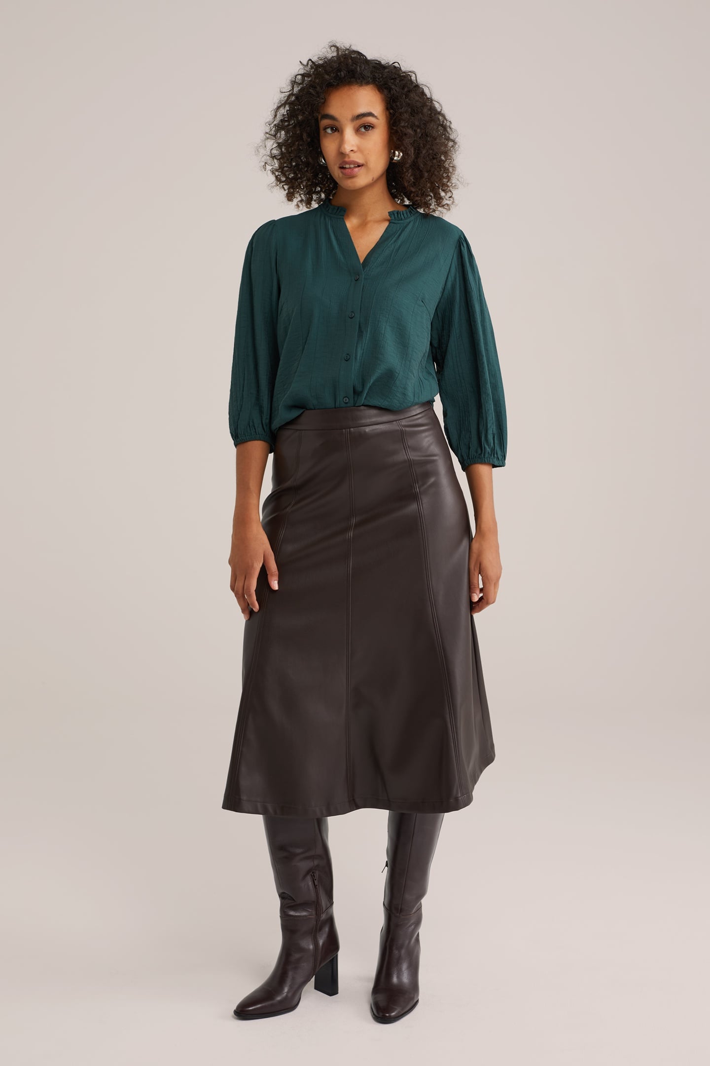 SKIRT MEDIUM LENGTH BROWN 3