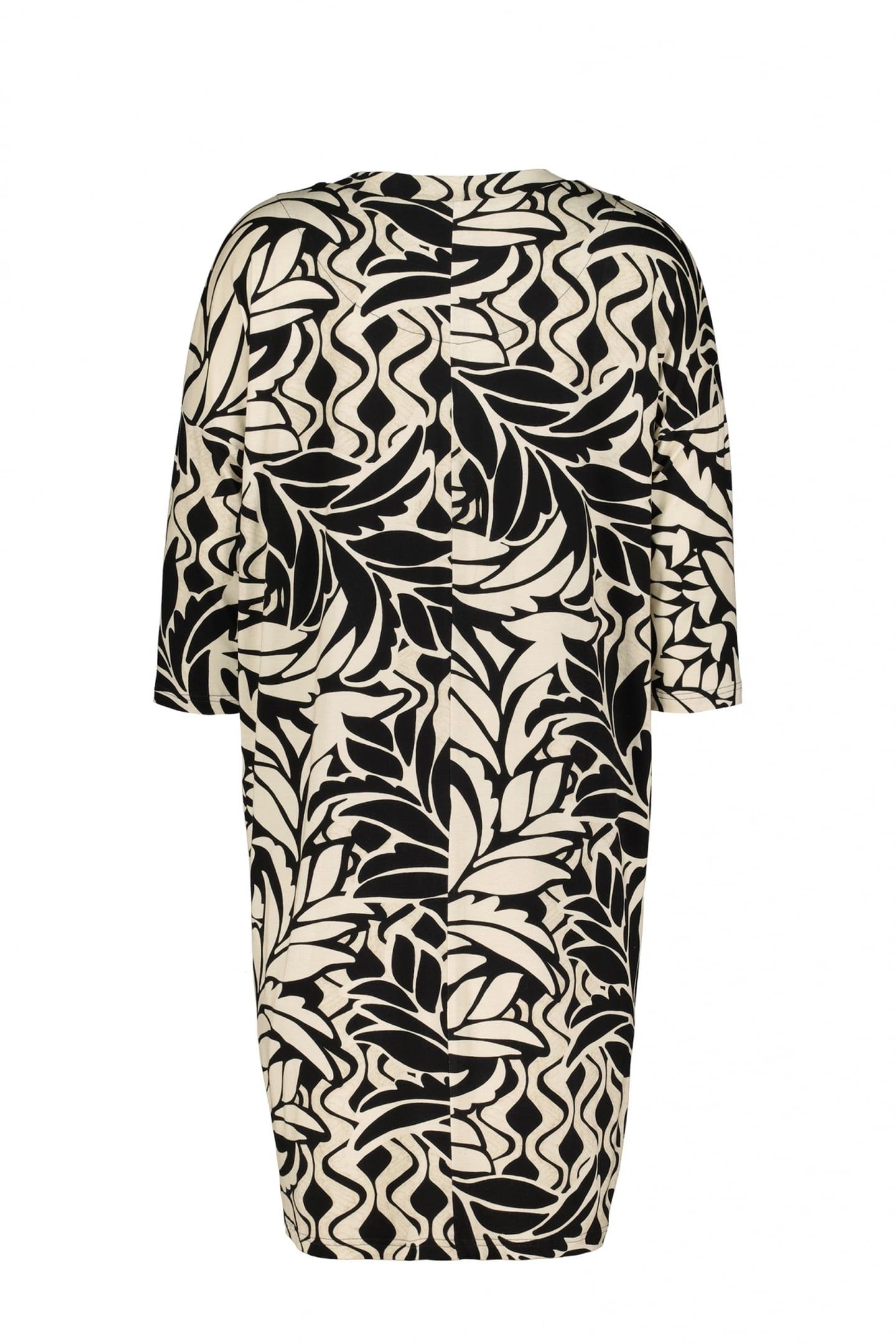 FANCY V-DRESS BLACK WITH OASIS PRINT 6