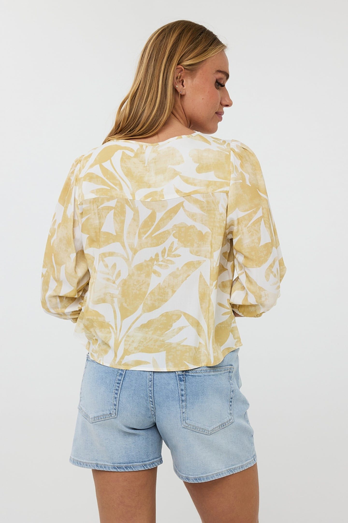 BLOUSE BOW TIE FADED SOLAR PRINT 3