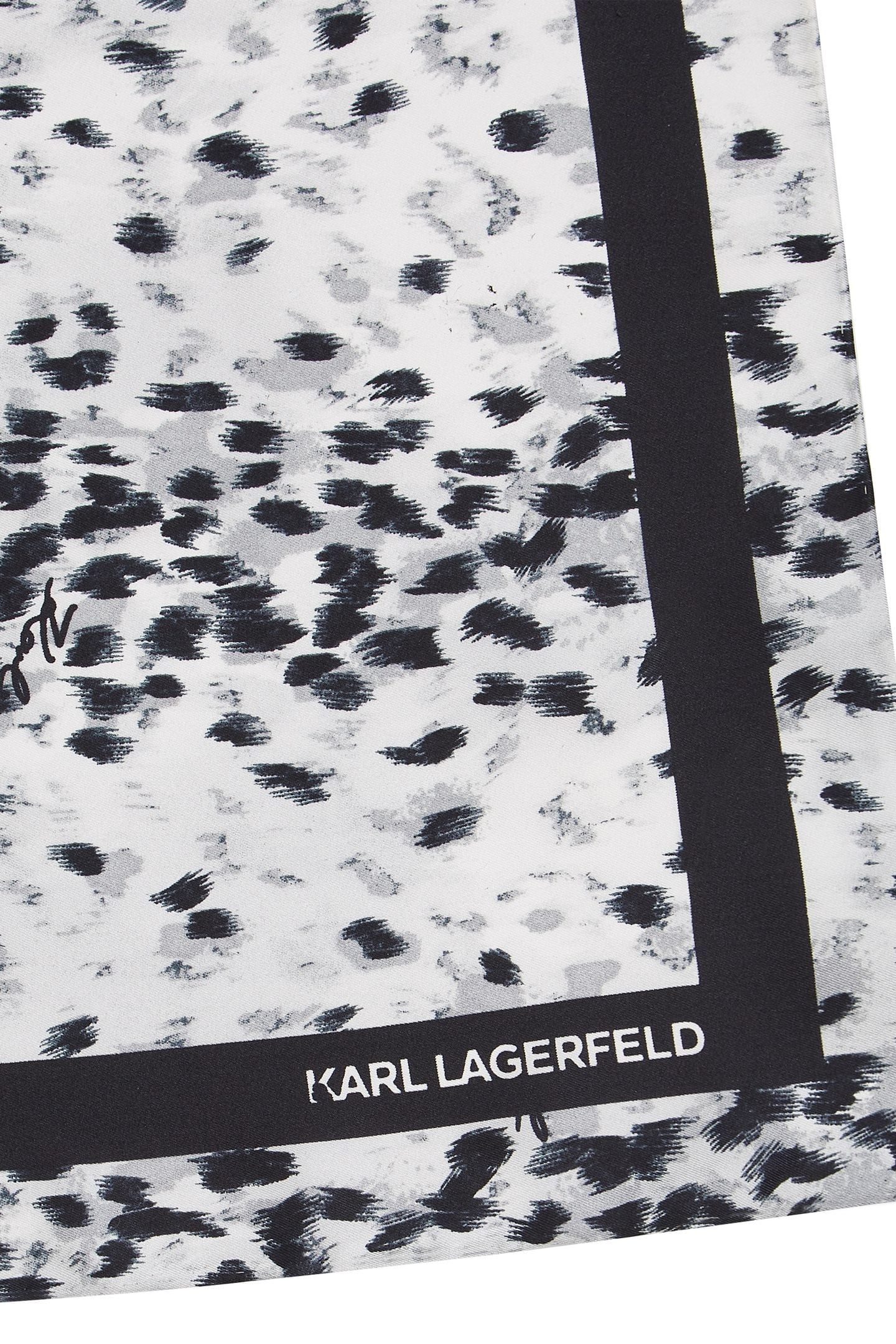 K/SIGNATURE LEOPARD SILK SCARF AOP KARL SNOW LEOPARD 2