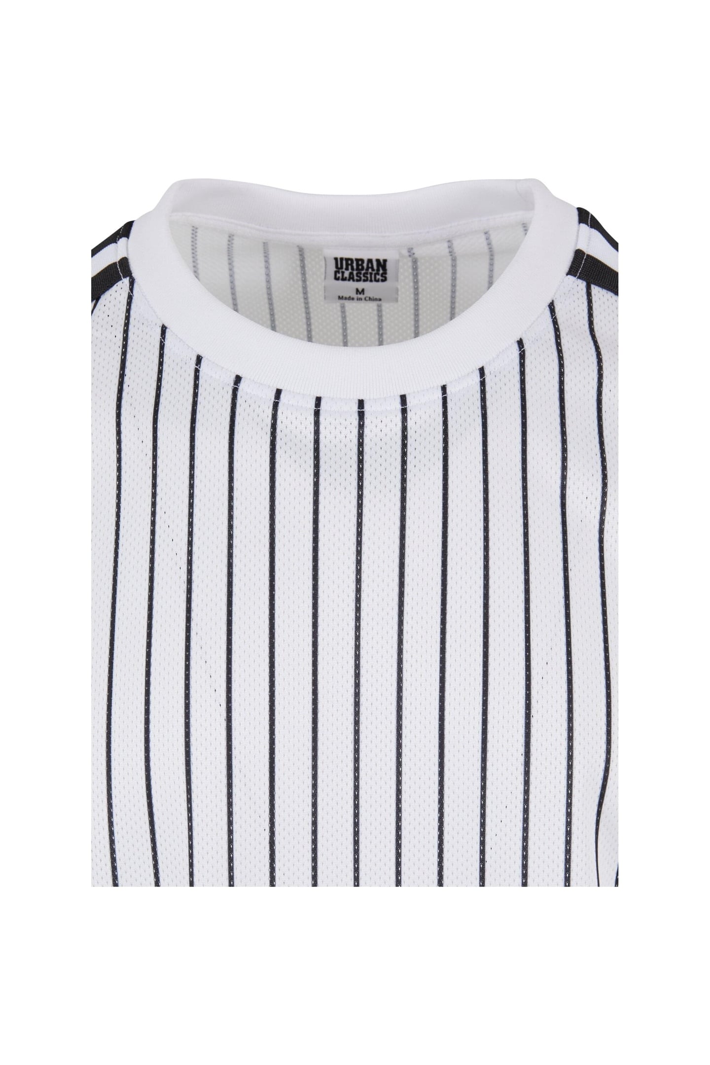 OVERSIZED STRIPED MESH TEE WHITE/BLACK 4