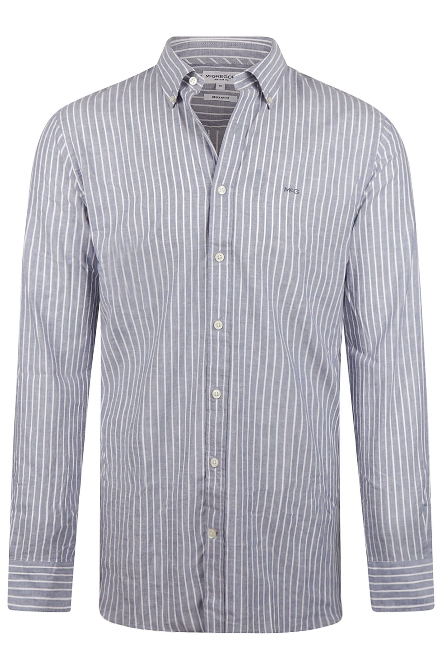 COTTON/LINNEN STRIPE SHIRTS INDIGO 1