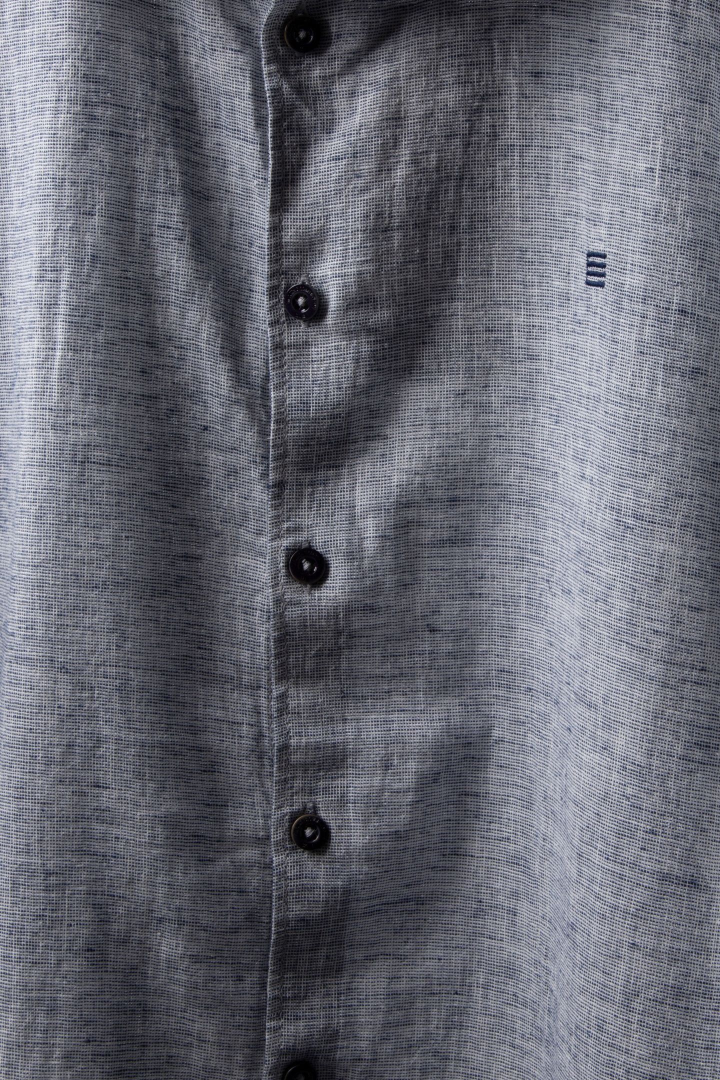 SHIRT SHORT SLEEVE 2 COLOURED MELANGE WITH LINEN INDIGO BLUE 4