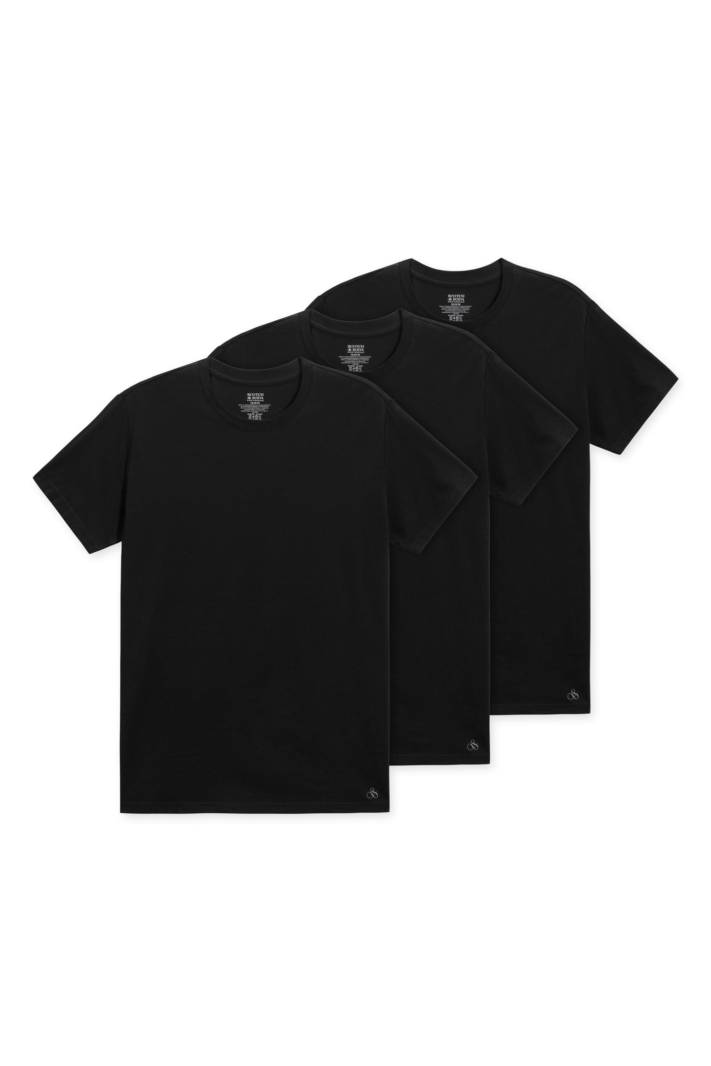3PK MENS ULTRA SOFT CREW NECK TEE BLACK 1