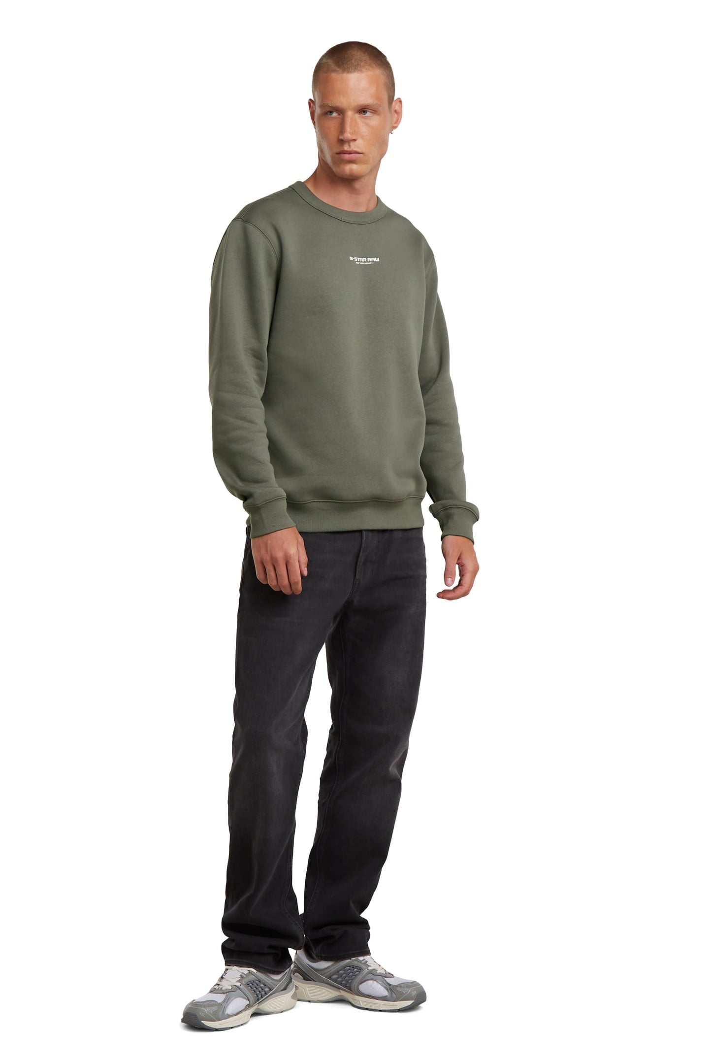 CENTER CHEST LOGO SWEATER GREY 2