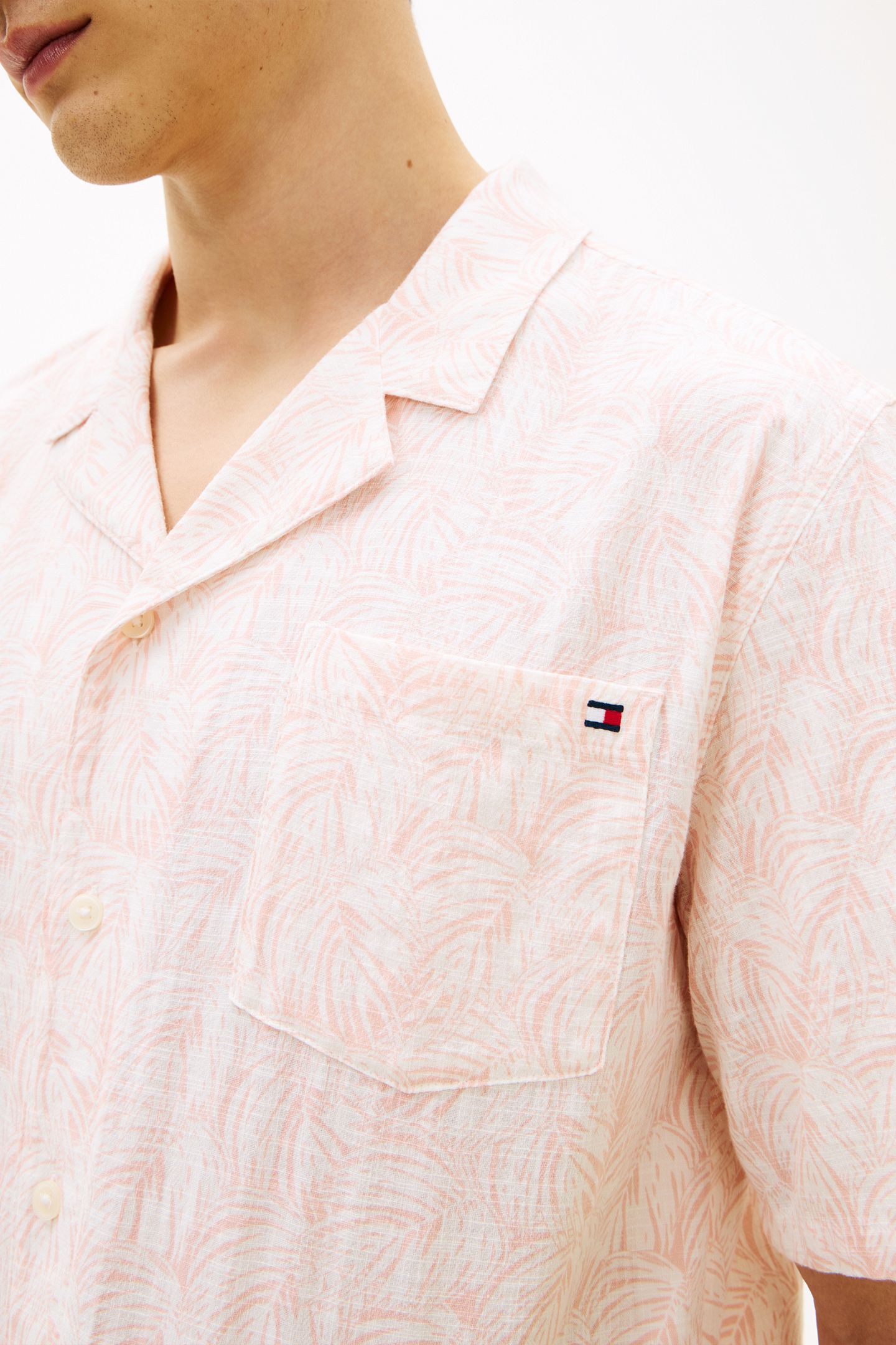 WOVEN BOWLING SHIRT PALM LEAF DELICATE PETAL 5
