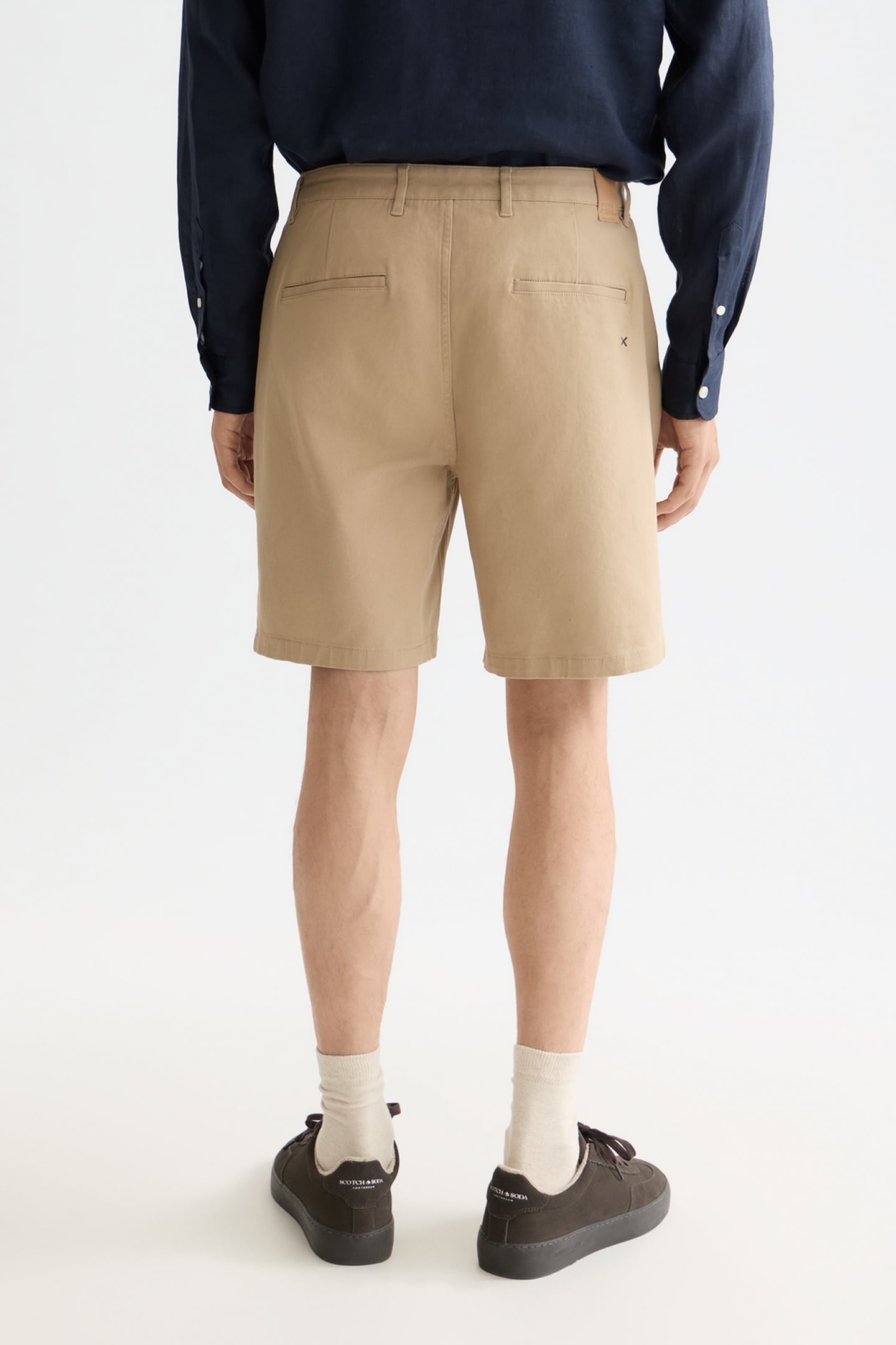 STUART COTTON-BLEND TWILL REGULAR-FIT SHORT SAND 3