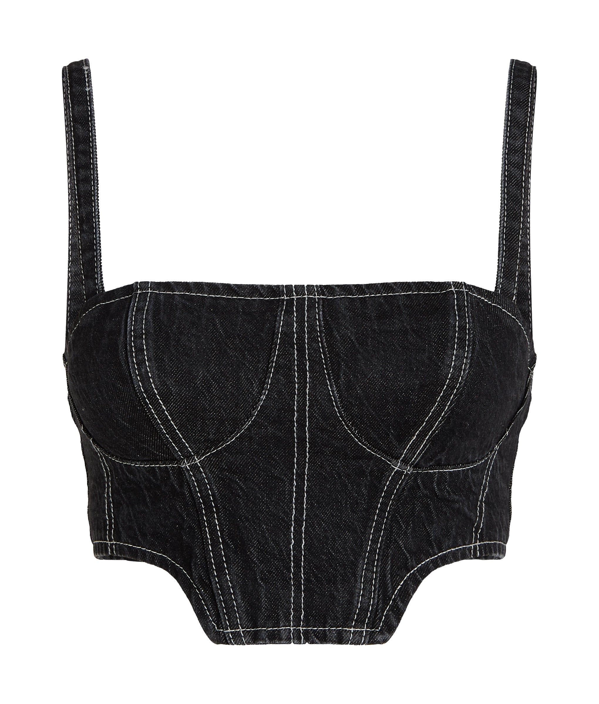 KLJ DENIM BUSTIER WASHED BLACK CONTRAST 5