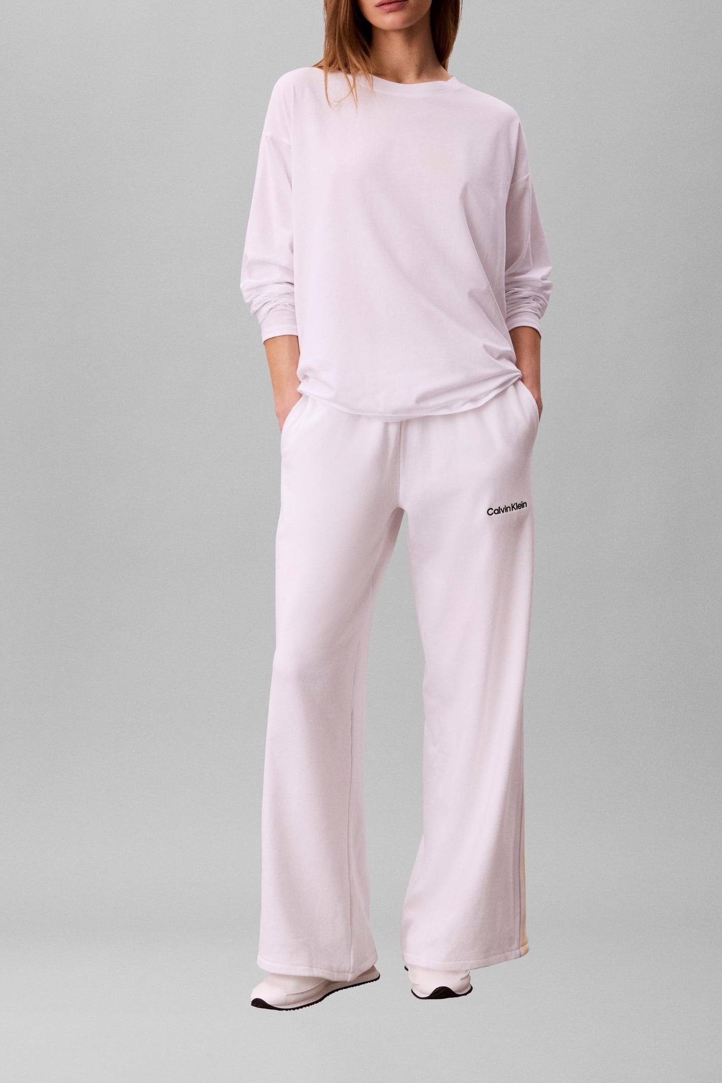 FRENCH TERRY WIDE LEG SWEATPANTS CLASSIC WHITE 1