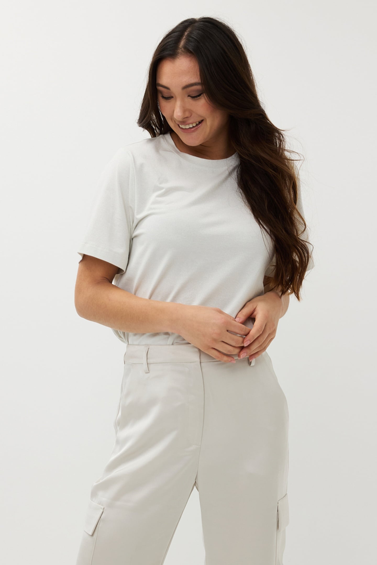T-SHIRT S/SLVE WIDE FIT LUREX LIGHT STONE 2