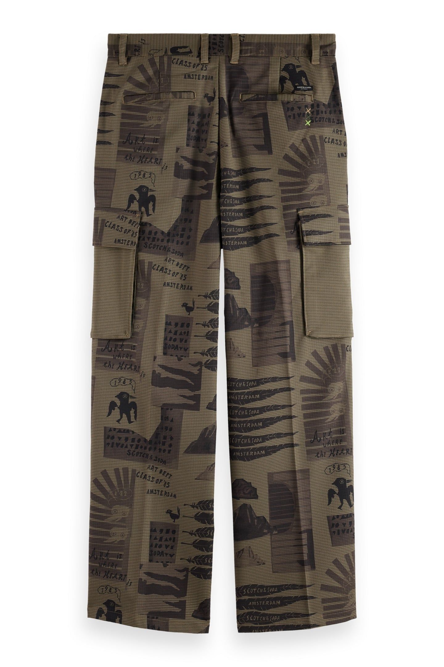 BAGGY FIT ALL-OVER PRINTED CARGO PANTS ART DEPT COLLAGE HOUN 2
