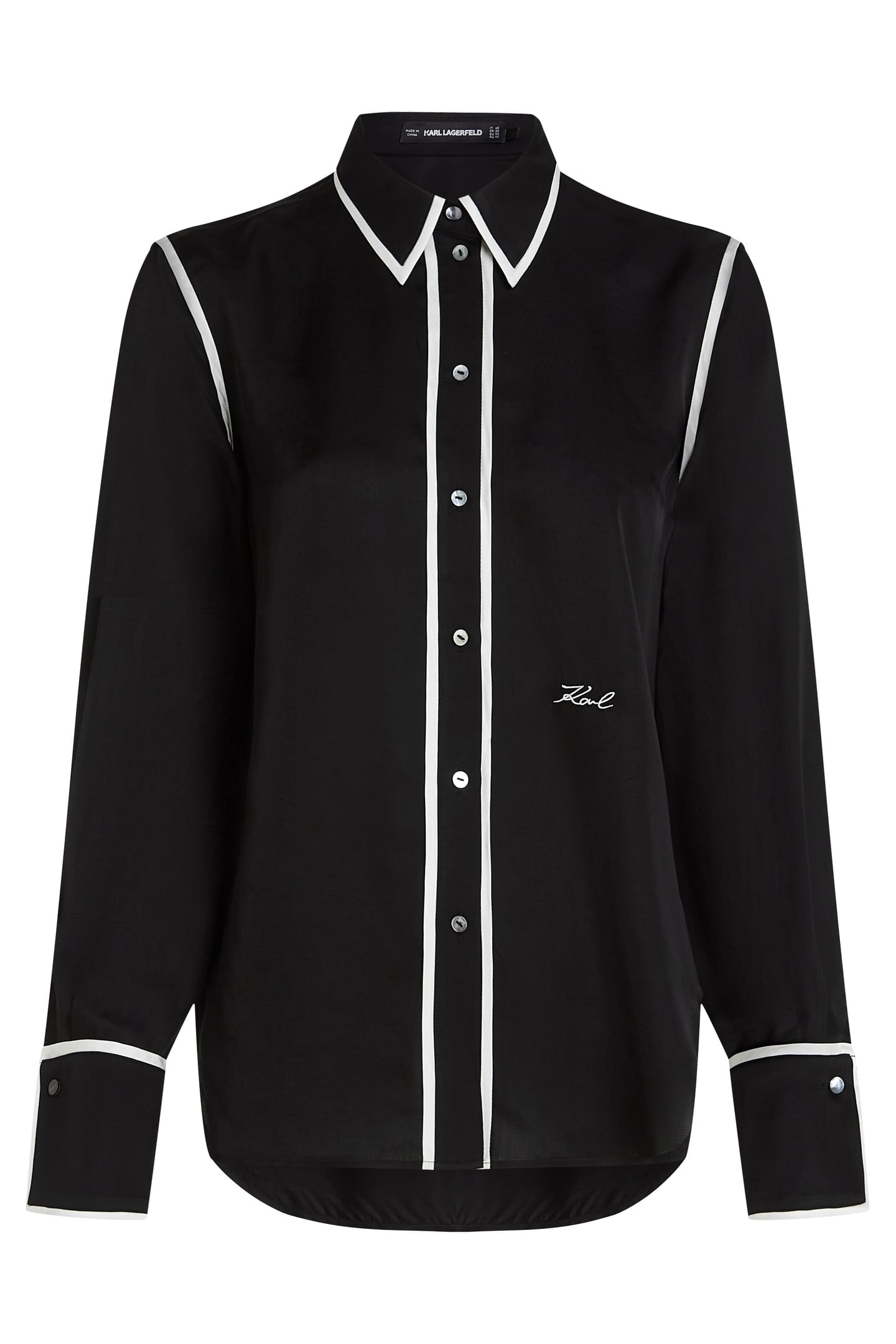 BW CONTRAST PIPING BLOUSE BLACK 3