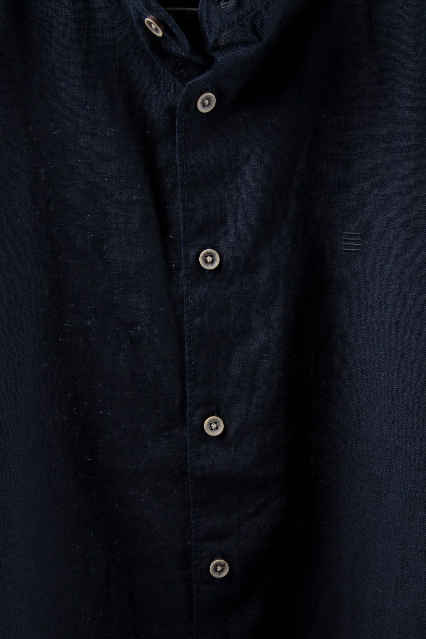 SHIRT SHORT SLEEVE GRANDDAD SOLID WITH LINEN NIGHT 5