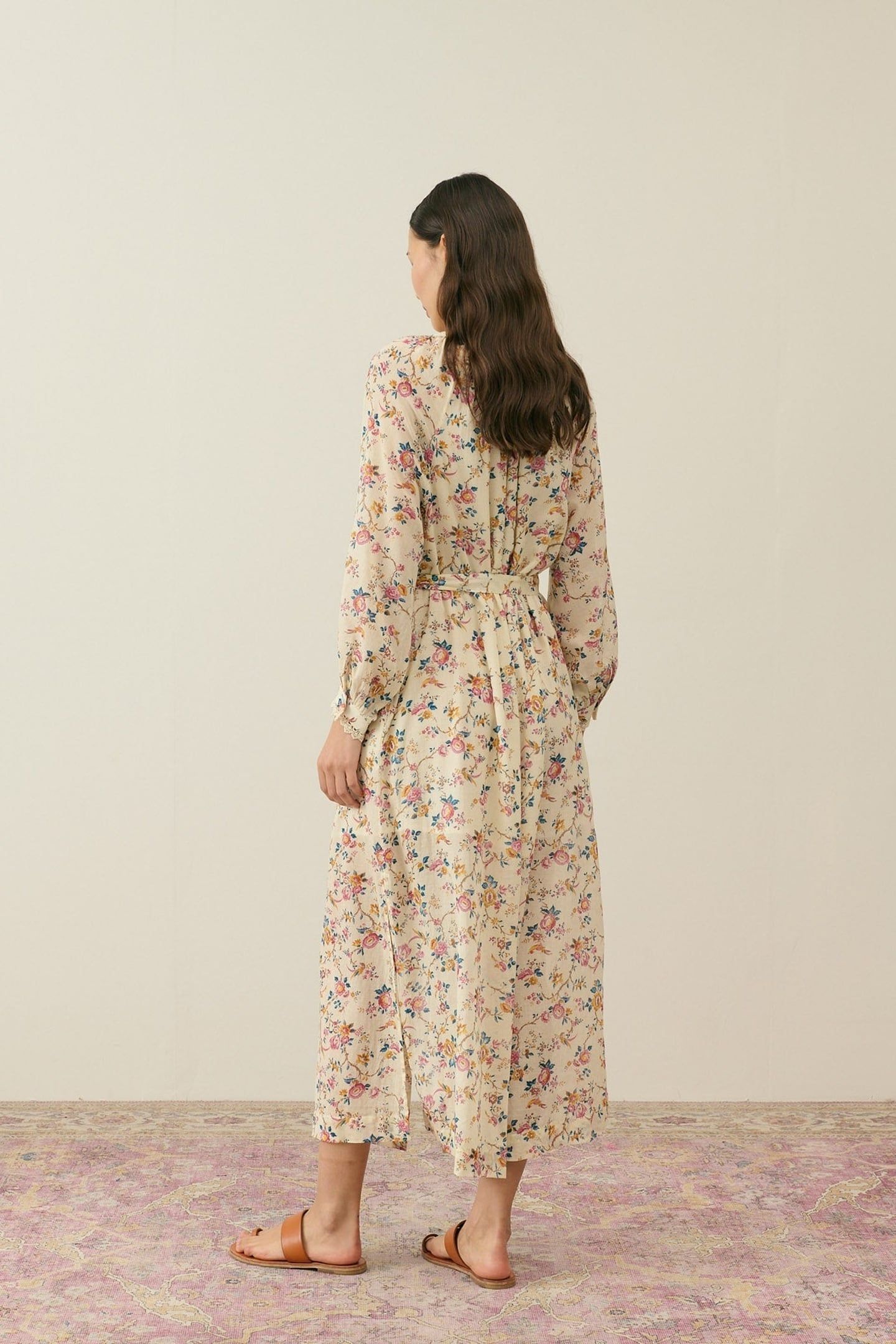 DRESS CILONA CREAM RETRO GARDEN 2