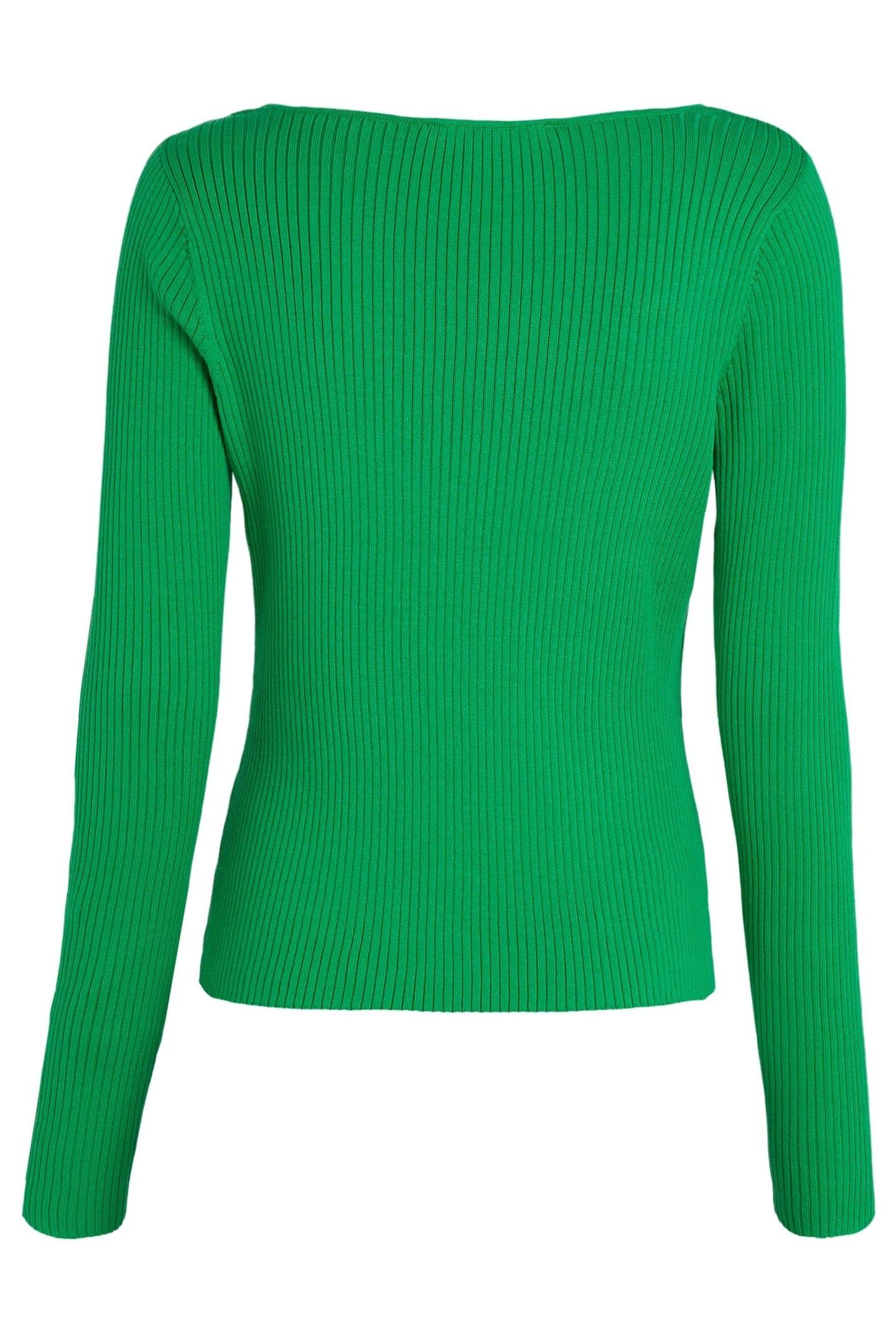 LS FEMININE KNIT TOP BRIGHT GREEN 2