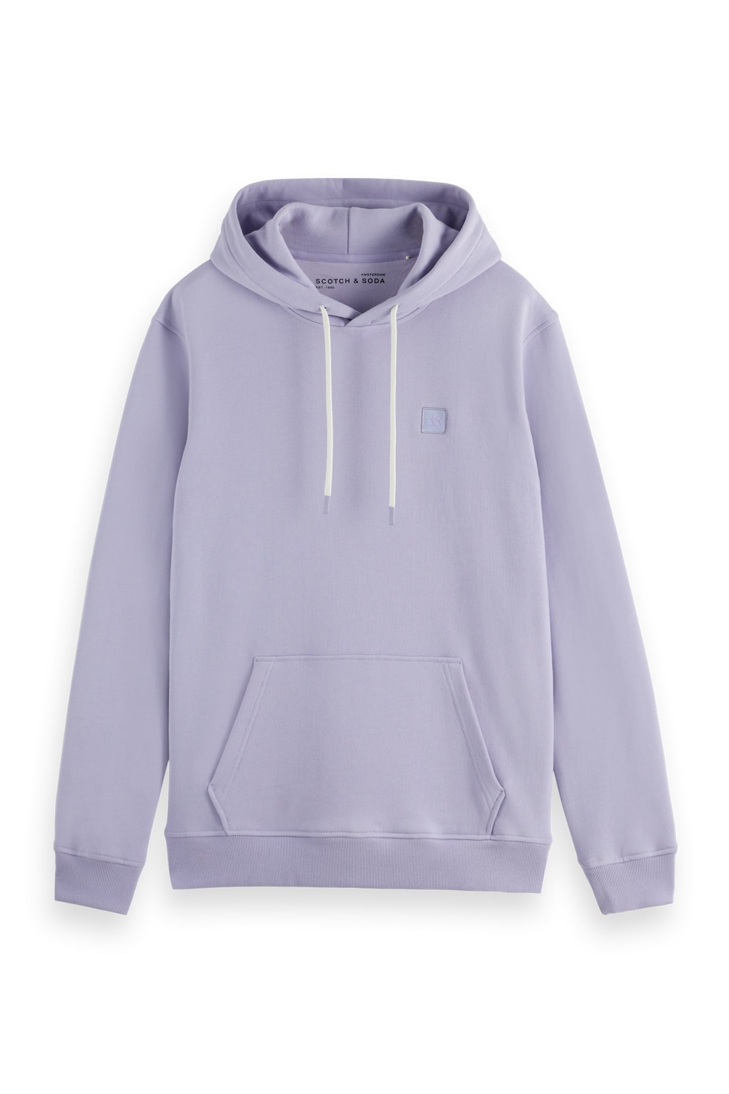 REGULAR-FIT LOGO BADGE HOODIE LANGUID LAVENDER 1